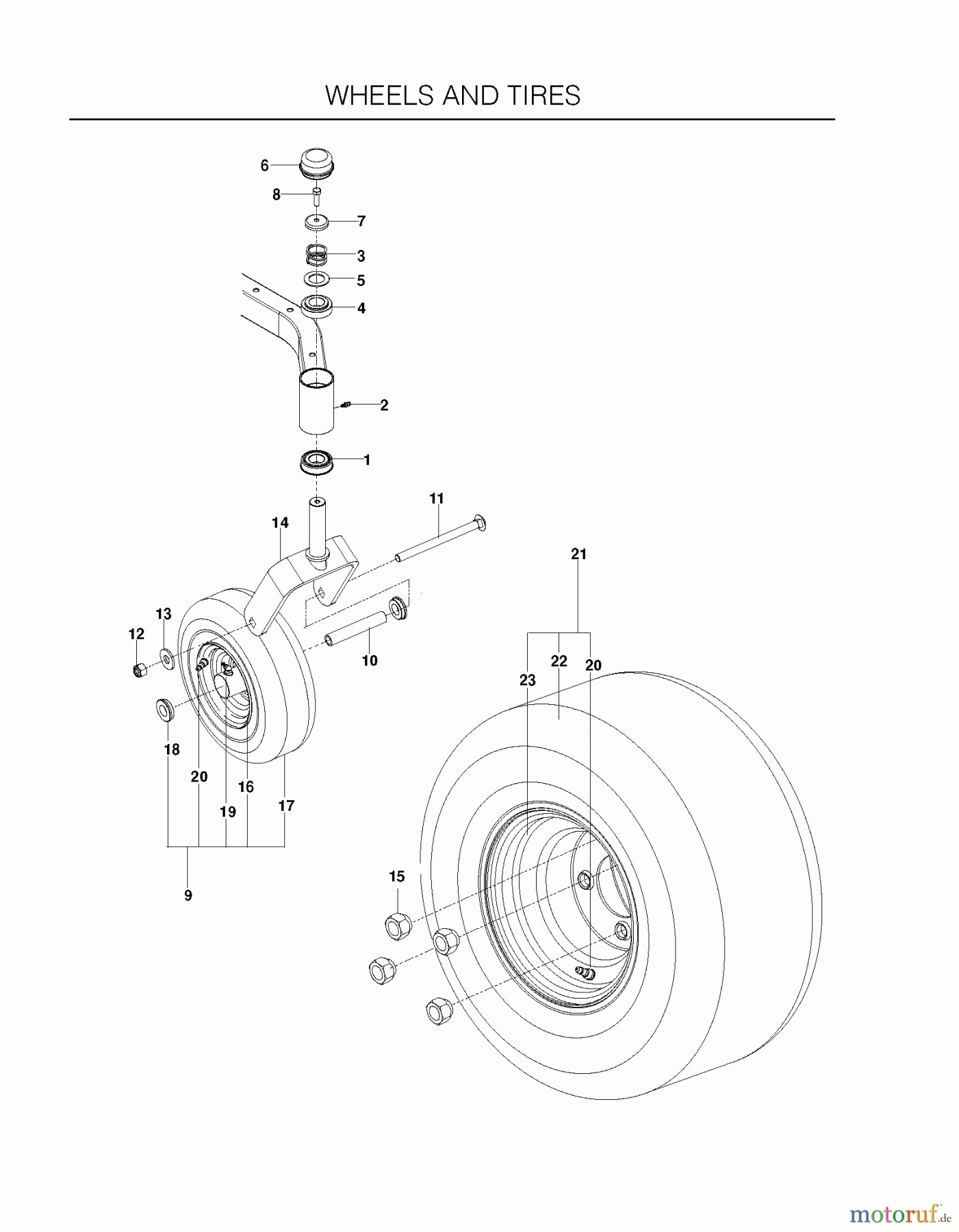  Husqvarna Nullwendekreismäher, Zero-Turn EZ 4824 (966612901) - Husqvarna Zero-Turn Mower (2011-10 & After) WHEELS TIRES