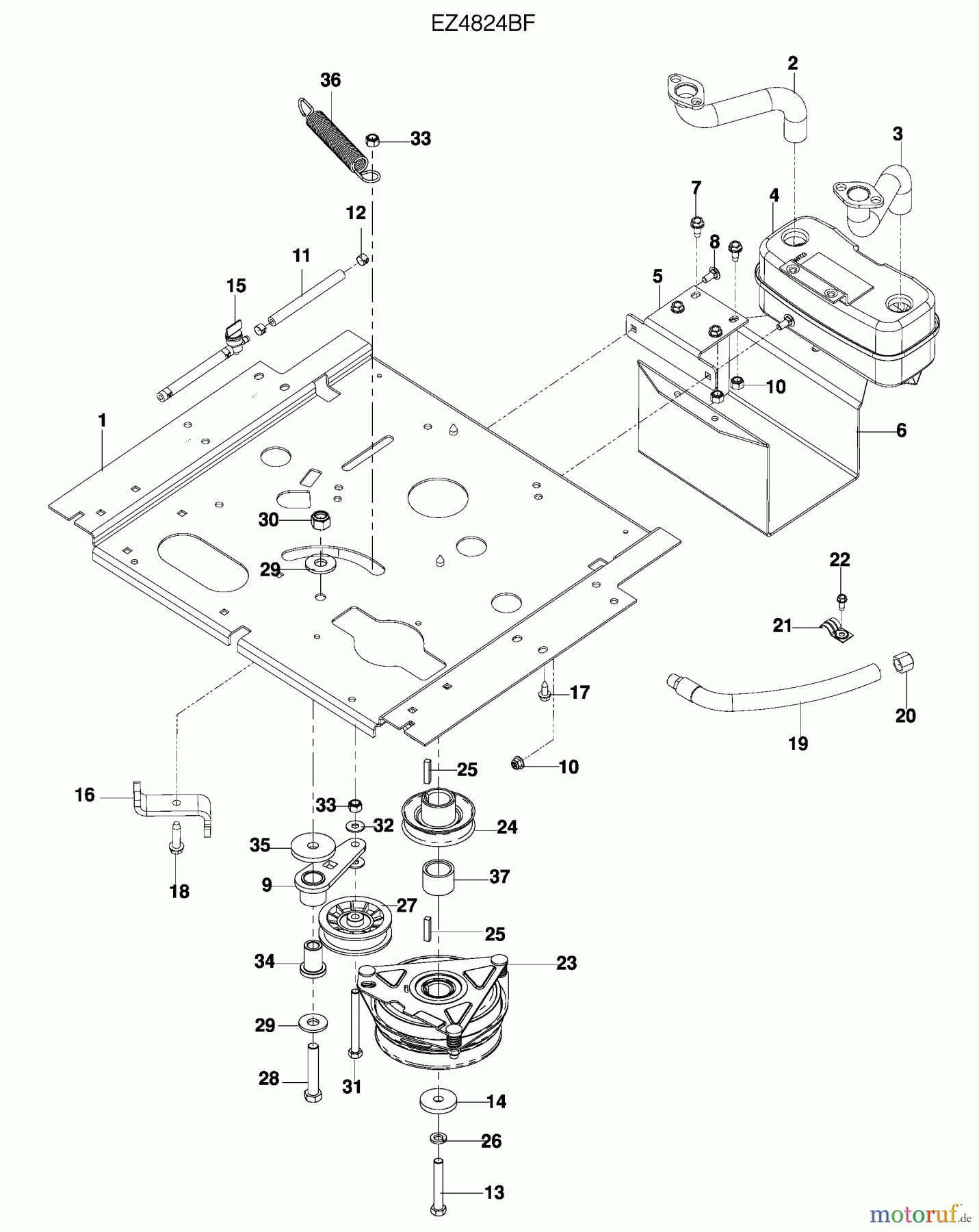  Husqvarna Nullwendekreismäher, Zero-Turn EZ 4824 BF (966495801) - Husqvarna Zero-Turn Mower (2009-09 & After) Engine Plate