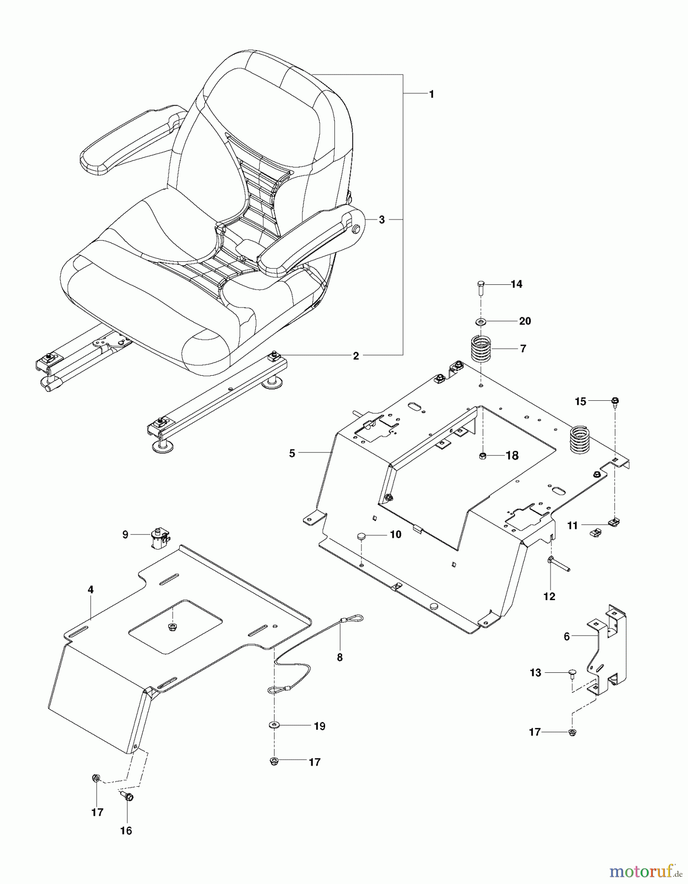  Husqvarna Nullwendekreismäher, Zero-Turn EZ 4824 CA (966659501) - Husqvarna Zero-Turn Mower (2012-08 & After) SEAT