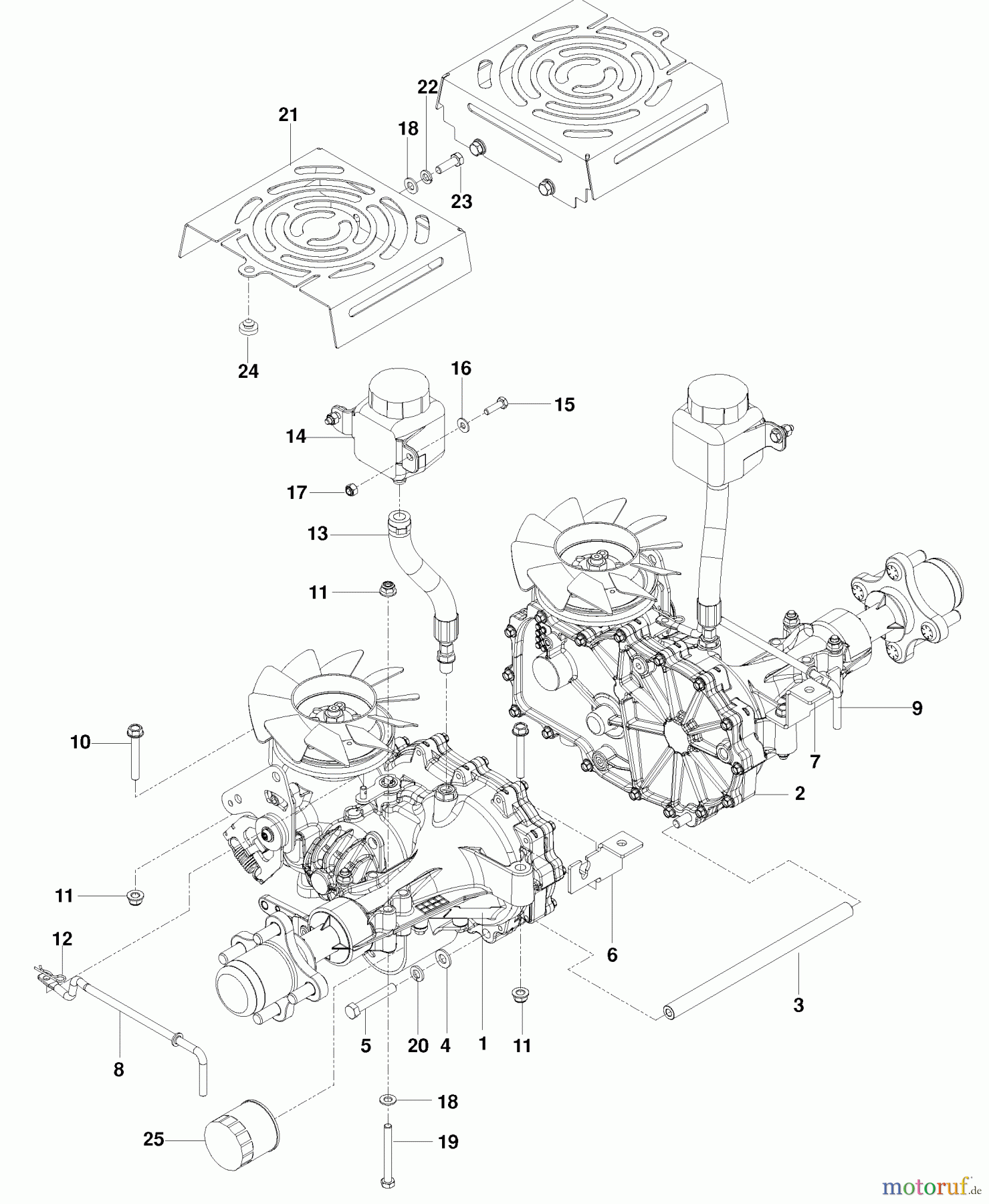  Husqvarna Nullwendekreismäher, Zero-Turn FD 52M (966582601) - Husqvarna Zero-Turn Mower (2010-02 & After) Hydraulic Pump-Motor