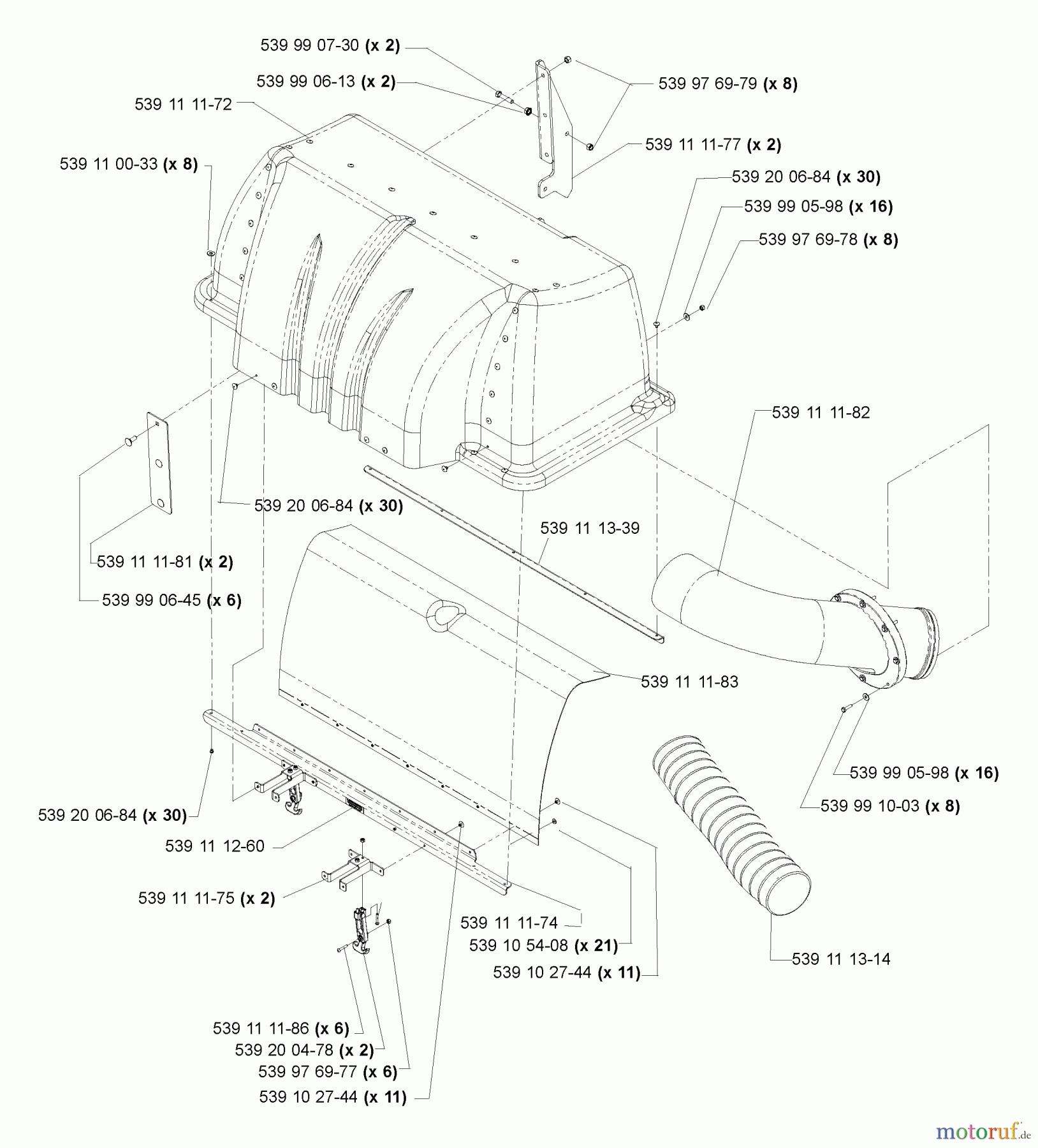  Husqvarna Nullwendekreismäher, Zero-Turn iZ 4217 (968999254) - Husqvarna Zero-Turn Mower (2005-03 & After) Accessories (Collection System Hood Assembly)