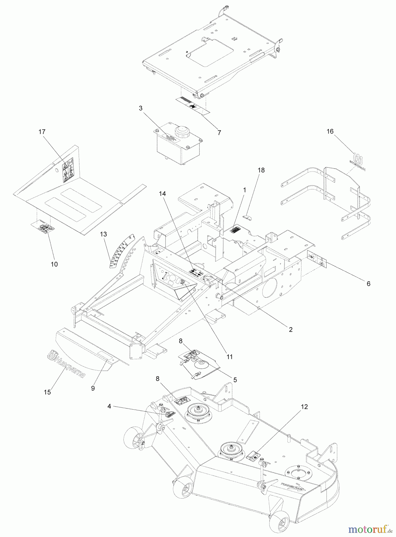  Husqvarna Nullwendekreismäher, Zero-Turn iZ 4217 (968999703) - Husqvarna Zero-Turn Mower (2008-12 & After) Decals