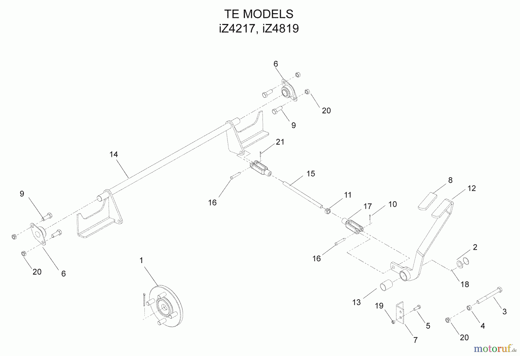  Husqvarna Nullwendekreismäher, Zero-Turn iZ 4217 (968999703) - Husqvarna Zero-Turn Mower (2008-12 & After) Parking Brake