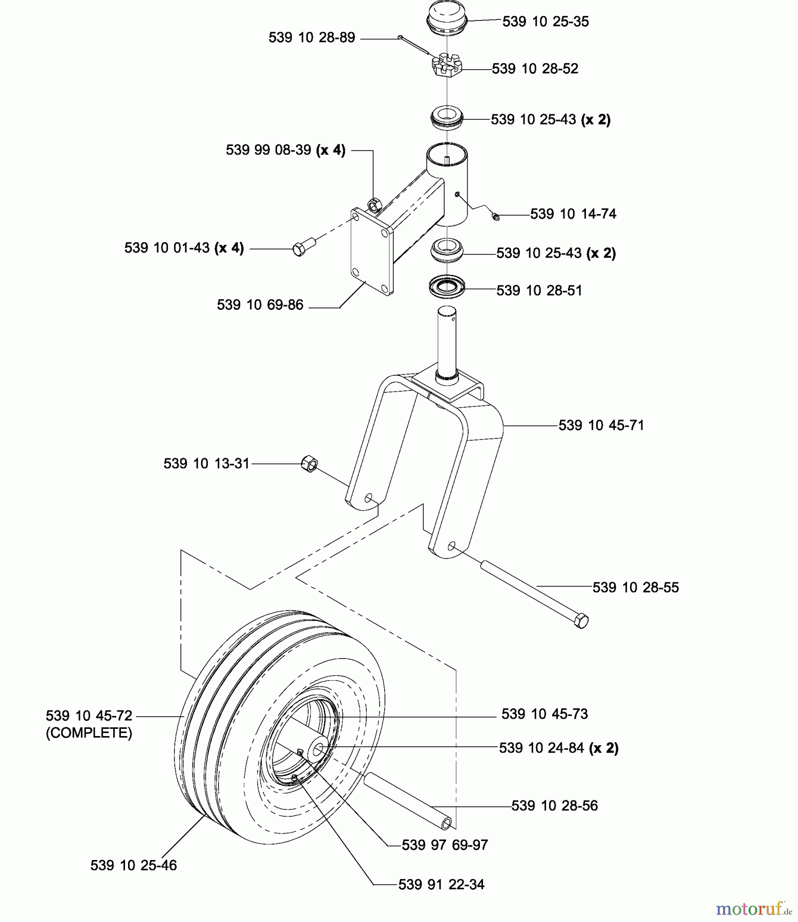  Husqvarna Nullwendekreismäher, Zero-Turn iZ 4217 TSKAA (968999254) - Husqvarna Zero-Turn Mower (2005-12 to 2006-07) Caster Arm