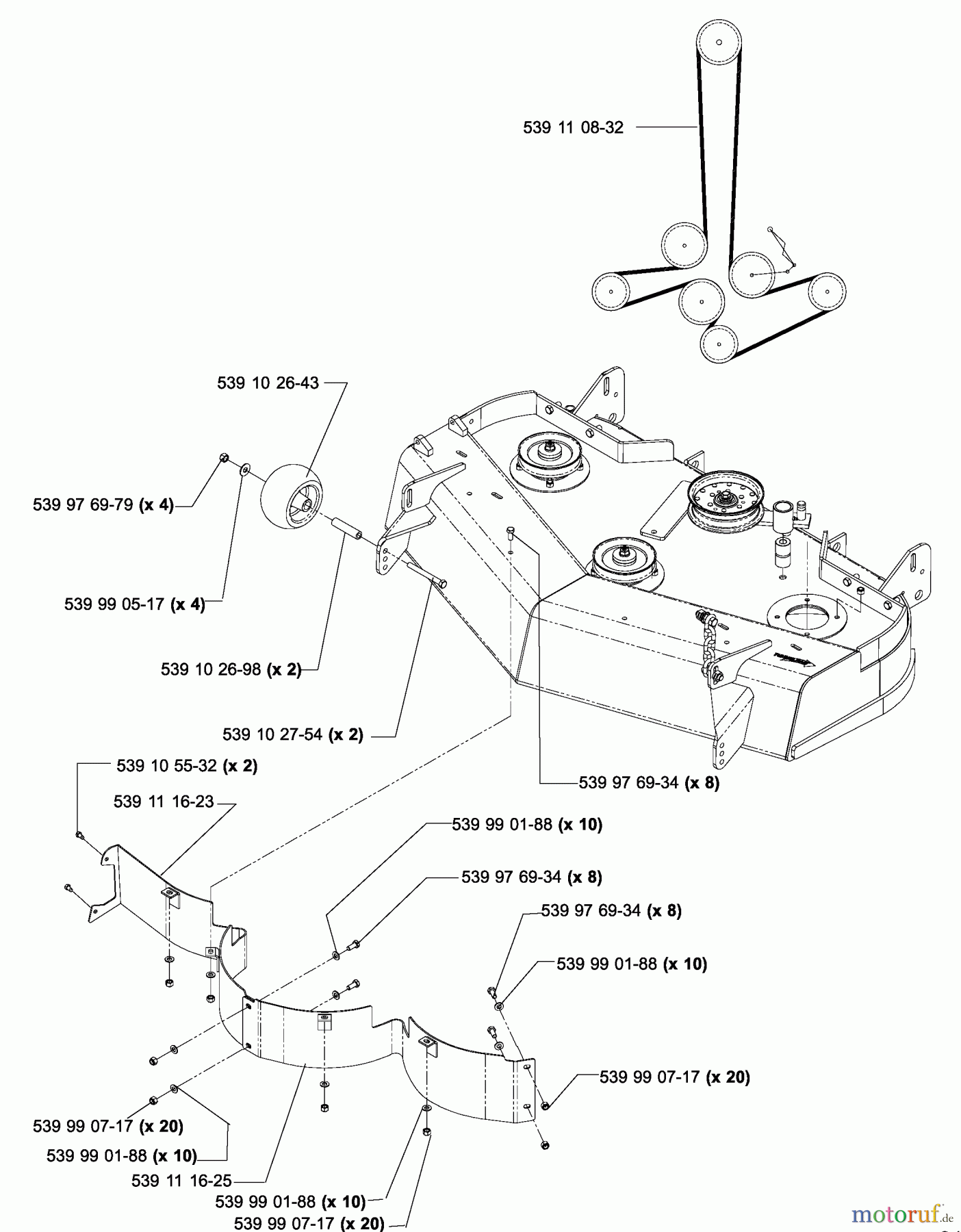  Husqvarna Nullwendekreismäher, Zero-Turn iZ 4217 TSKAA (968999254) - Husqvarna Zero-Turn Mower (2005-12 to 2006-07) Mower Deck 42