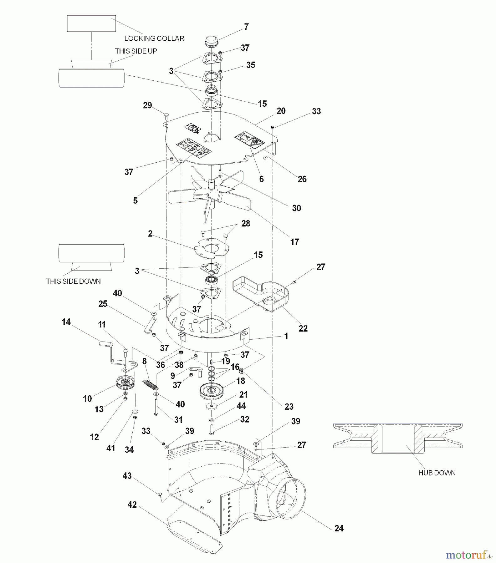  Husqvarna Nullwendekreismäher, Zero-Turn iZ 4217 TSKAA (968999254) - Husqvarna Zero-Turn Mower (2007-04 & After) Accessories DFS - 539 113067 Blower Assembly