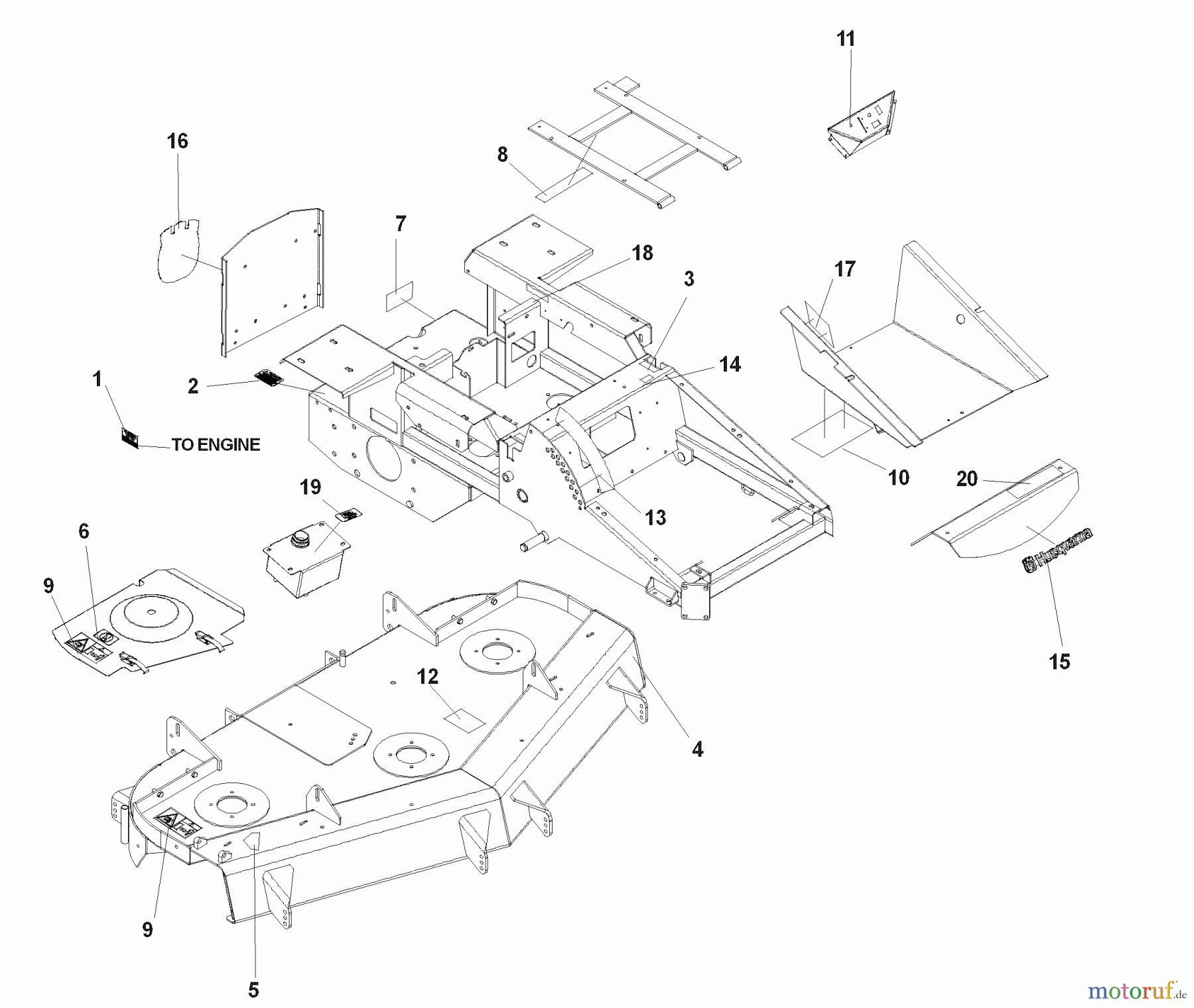  Husqvarna Nullwendekreismäher, Zero-Turn iZ 4217 TSKAA (968999254) - Husqvarna Zero-Turn Mower (2007-04 & After) Decals