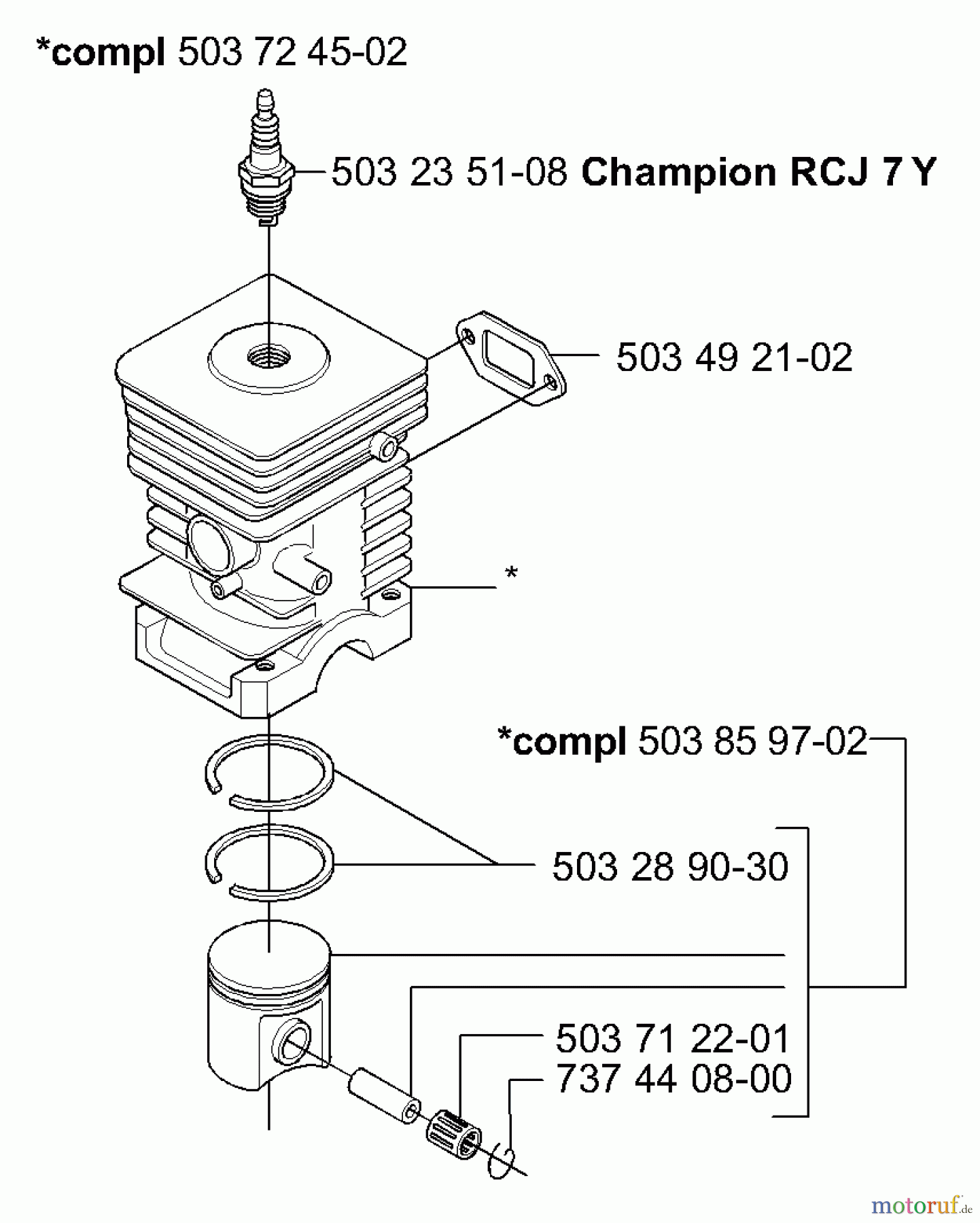  Husqvarna Kantenschneider 225 E - Husqvarna Handheld Edger (2000-10 & After) Piston/Cylinder