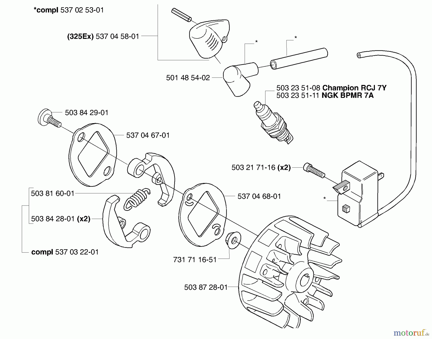  Husqvarna Kantenschneider 323 E - Husqvarna Handheld Edger (2006-04 & After) Ignition / Flywheel / Clutch