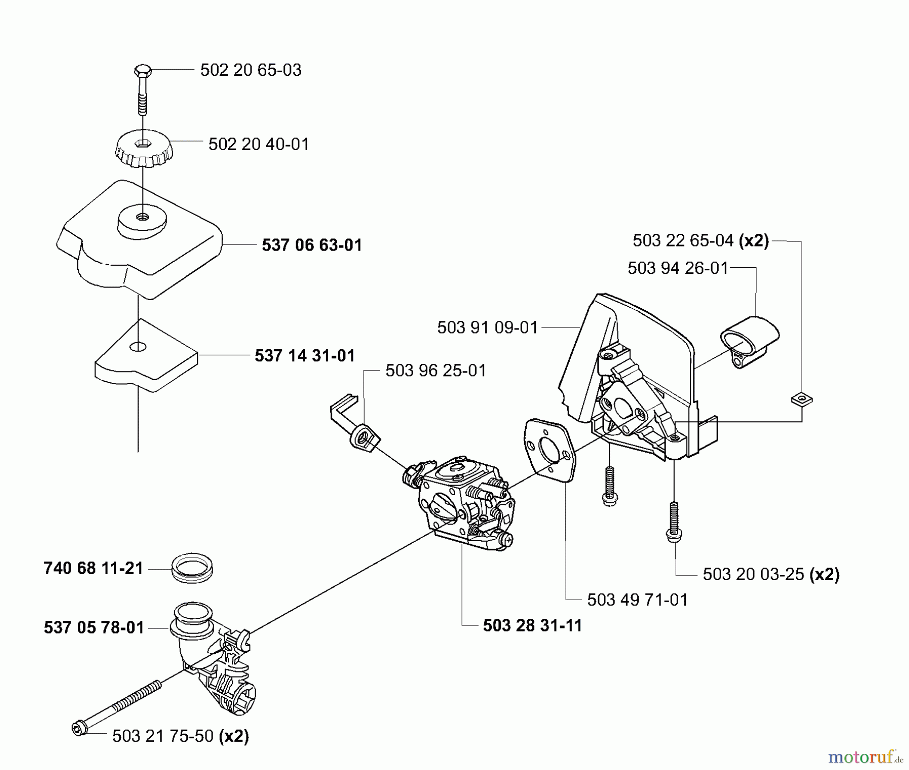  Husqvarna Kantenschneider 325 EX - Husqvarna Handheld Edger (E-TECH 2) (2001-01 & After) Air Filter/Carburetor