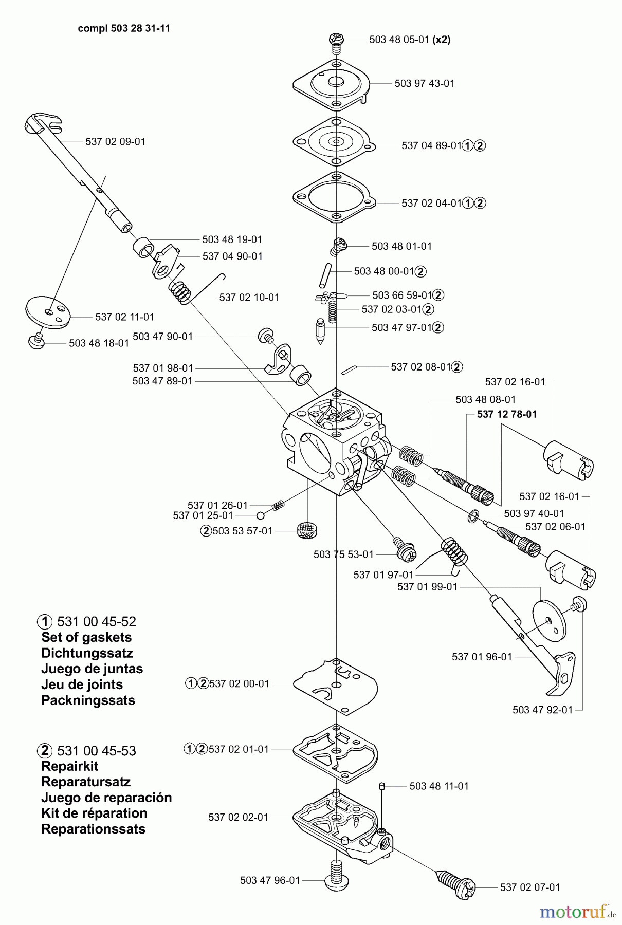  Husqvarna Kantenschneider 325 EX - Husqvarna Handheld Edger (E-TECH 2) (2001-01 & After) Carburetor Parts