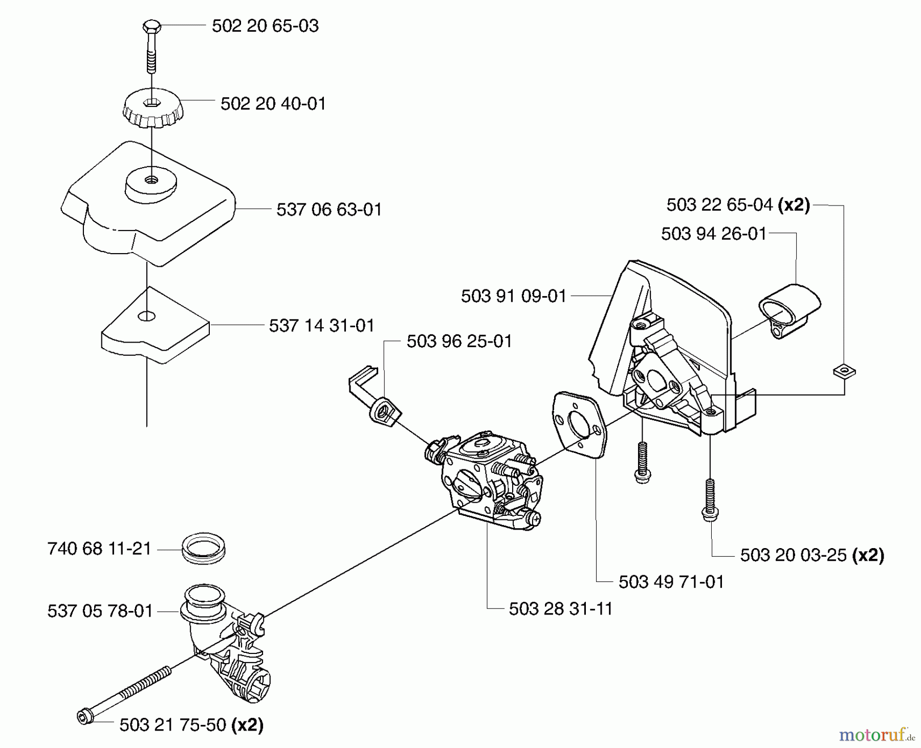  Husqvarna Kantenschneider 326 EX - Husqvarna Handheld Edger (E-TECH 2) (2002-02 & After) Air Filter / Carburetor