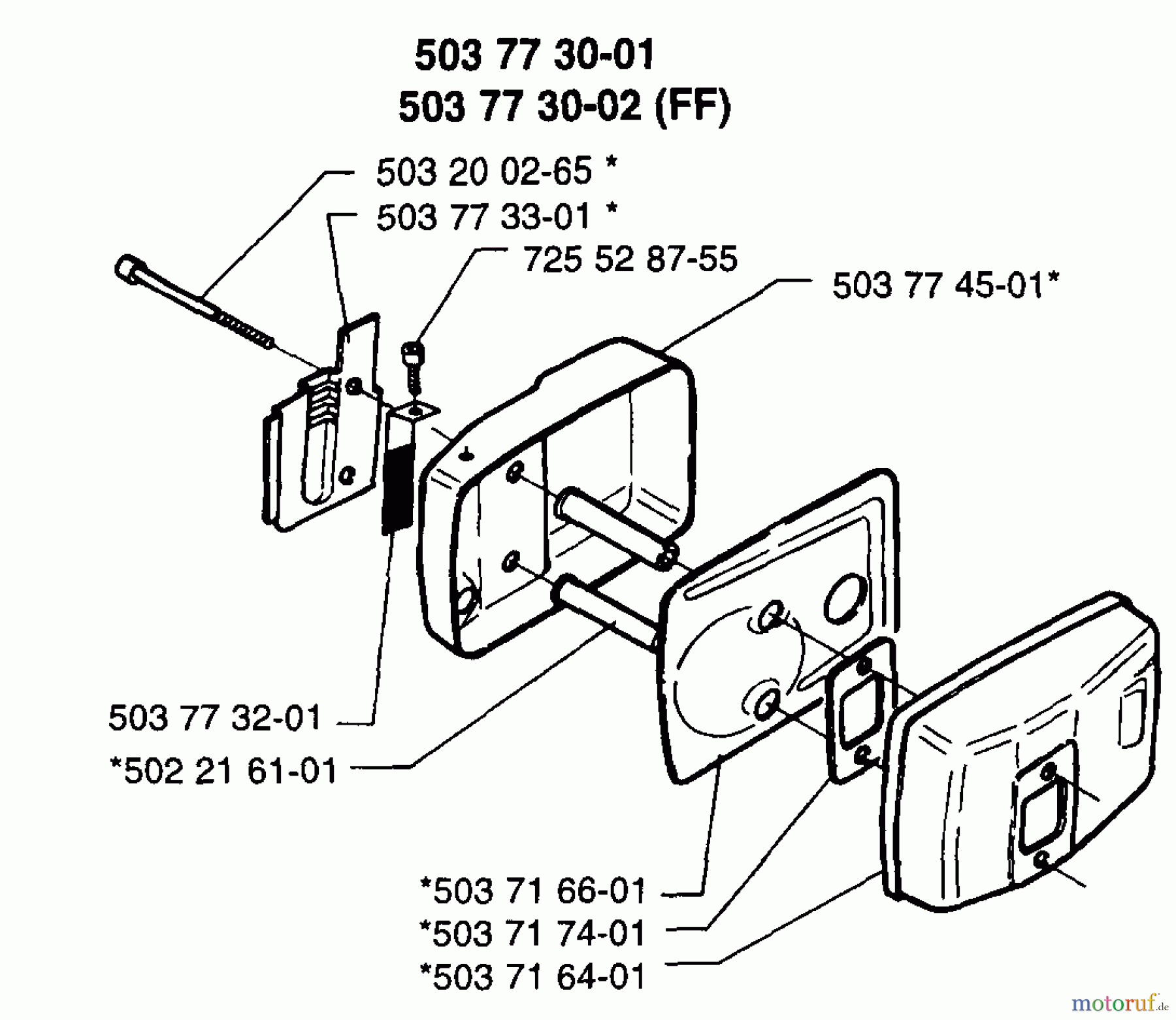  Husqvarna Heckenscheren 225 H 75 - Husqvarna Hedge Trimmer (1996-12 to 1997-12) Muffler