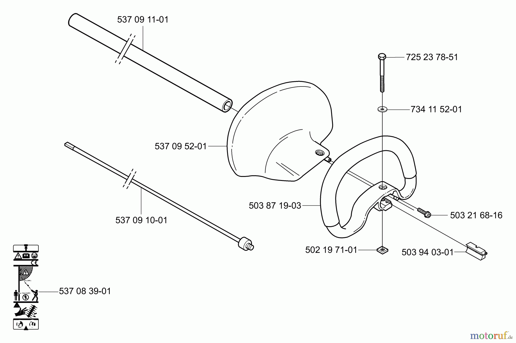  Husqvarna Heckenscheren 324 HDA 55X - Husqvarna Hedge Trimmer (2004-05 to 2005-08) Handle/Shaft/Tube