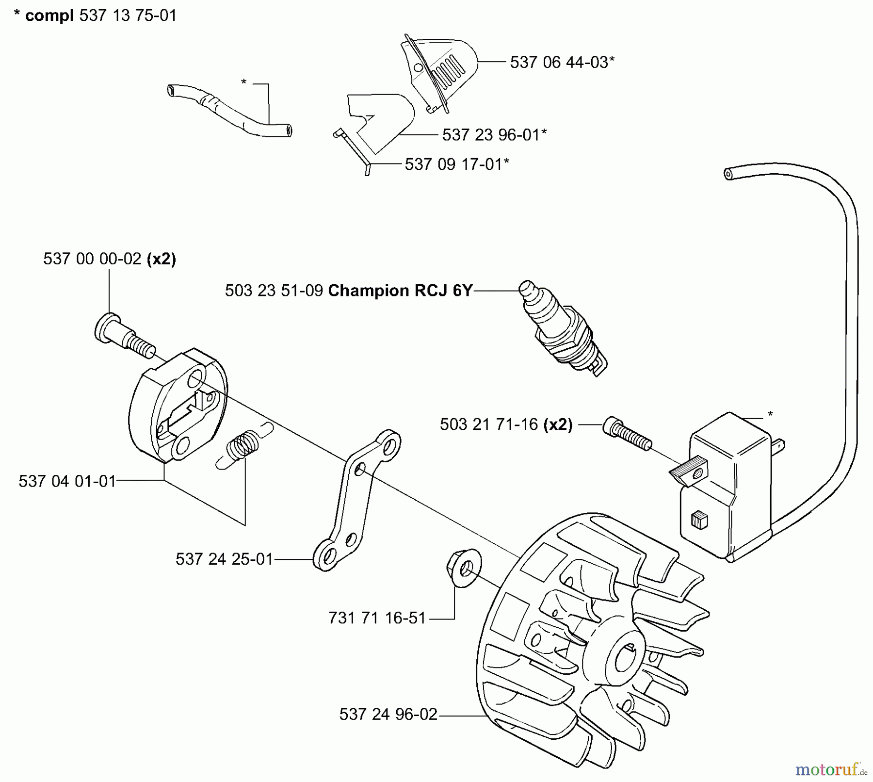  Husqvarna Heckenscheren 326 HE 4X - Husqvarna Hedge Trimmer (2004-01 to 2005-09) Ignition / Flywheel