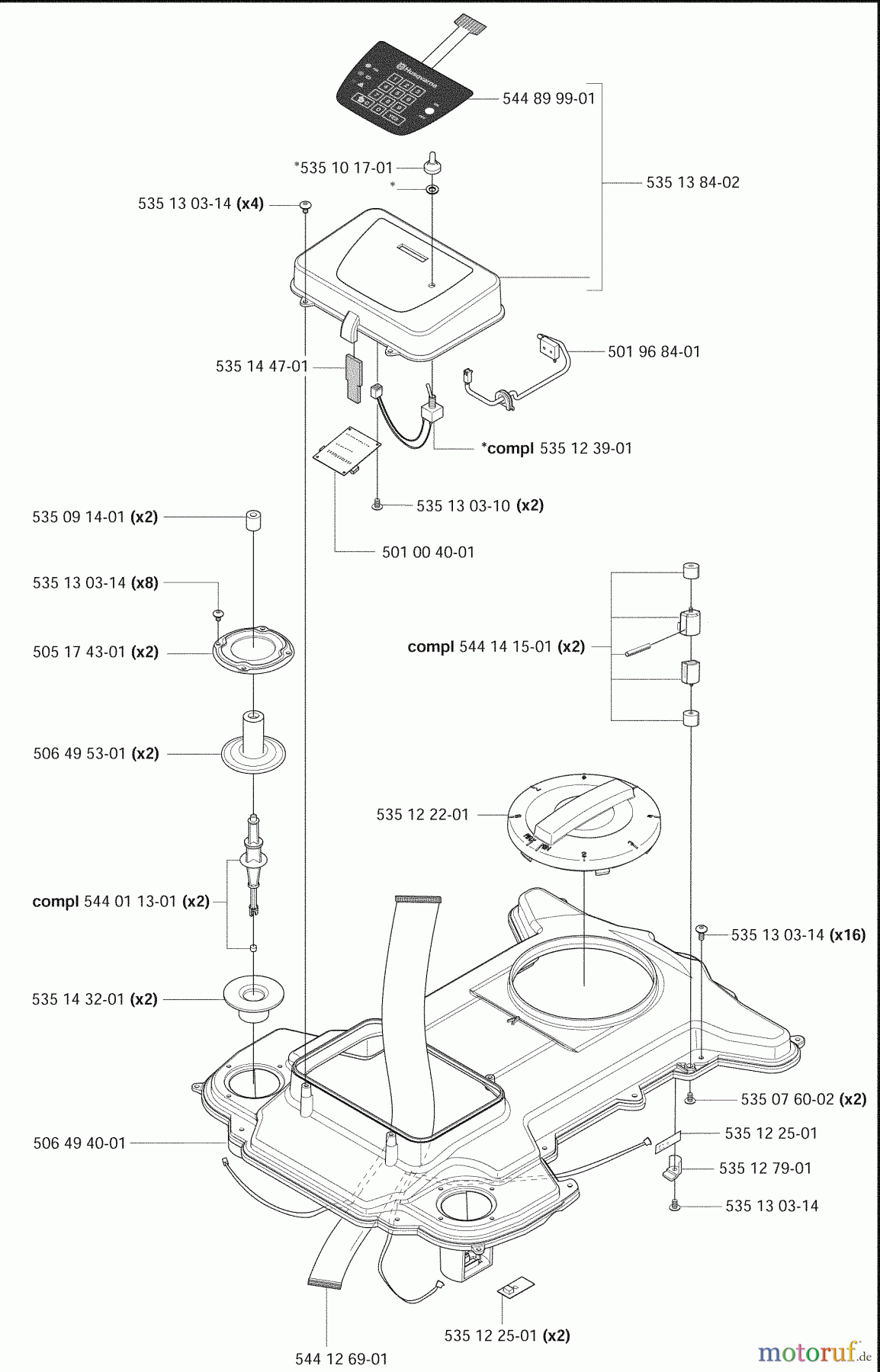  Husqvarna Automower, Mähroboter 210 C - Husqvarna Auto Mower (2009-02 & After) Upper Chassis / Control Panel