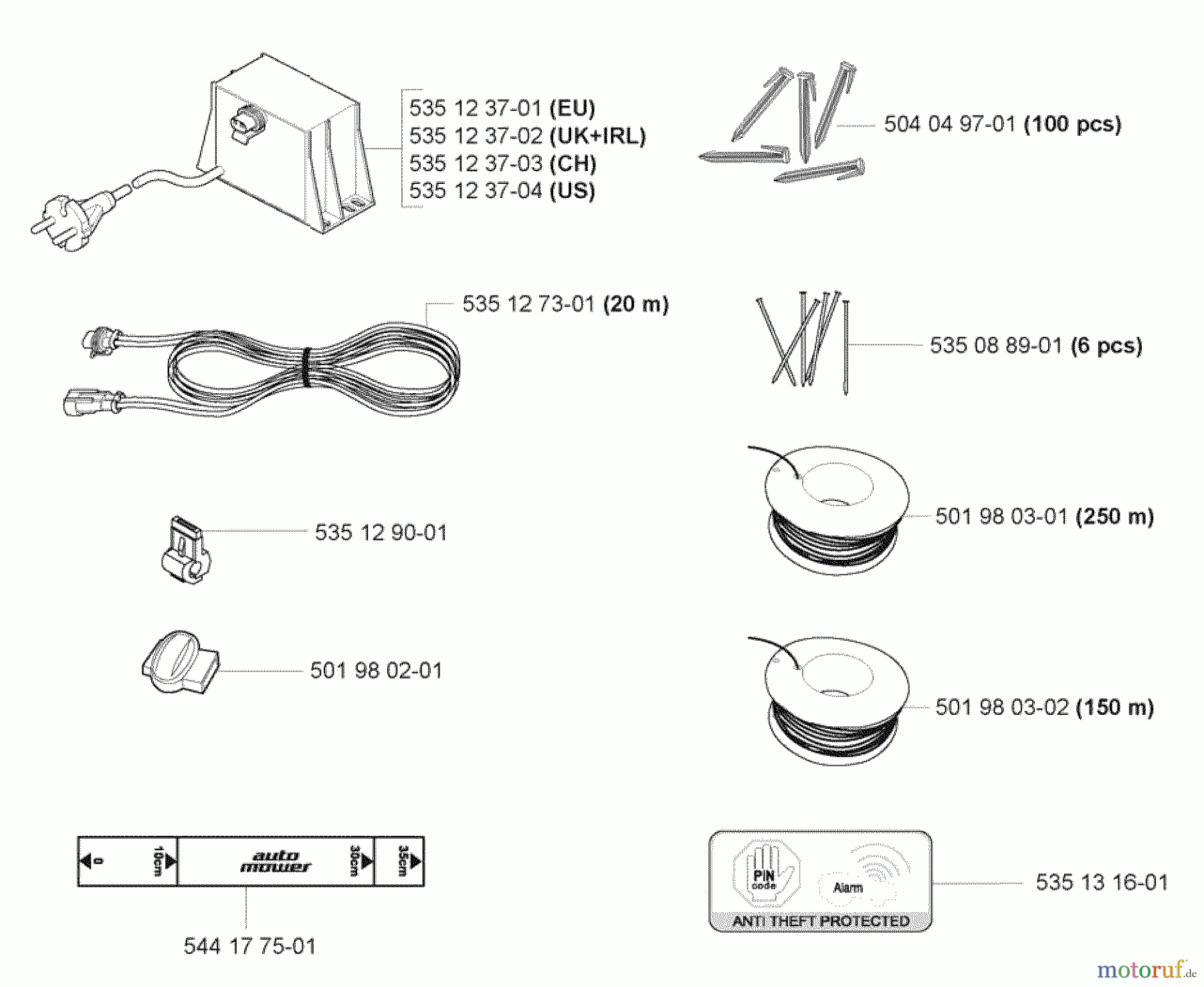  Husqvarna Automower, Mähroboter 220 AC - Husqvarna Auto Mower (2007-05 to 2008-01) Mounting Hardware