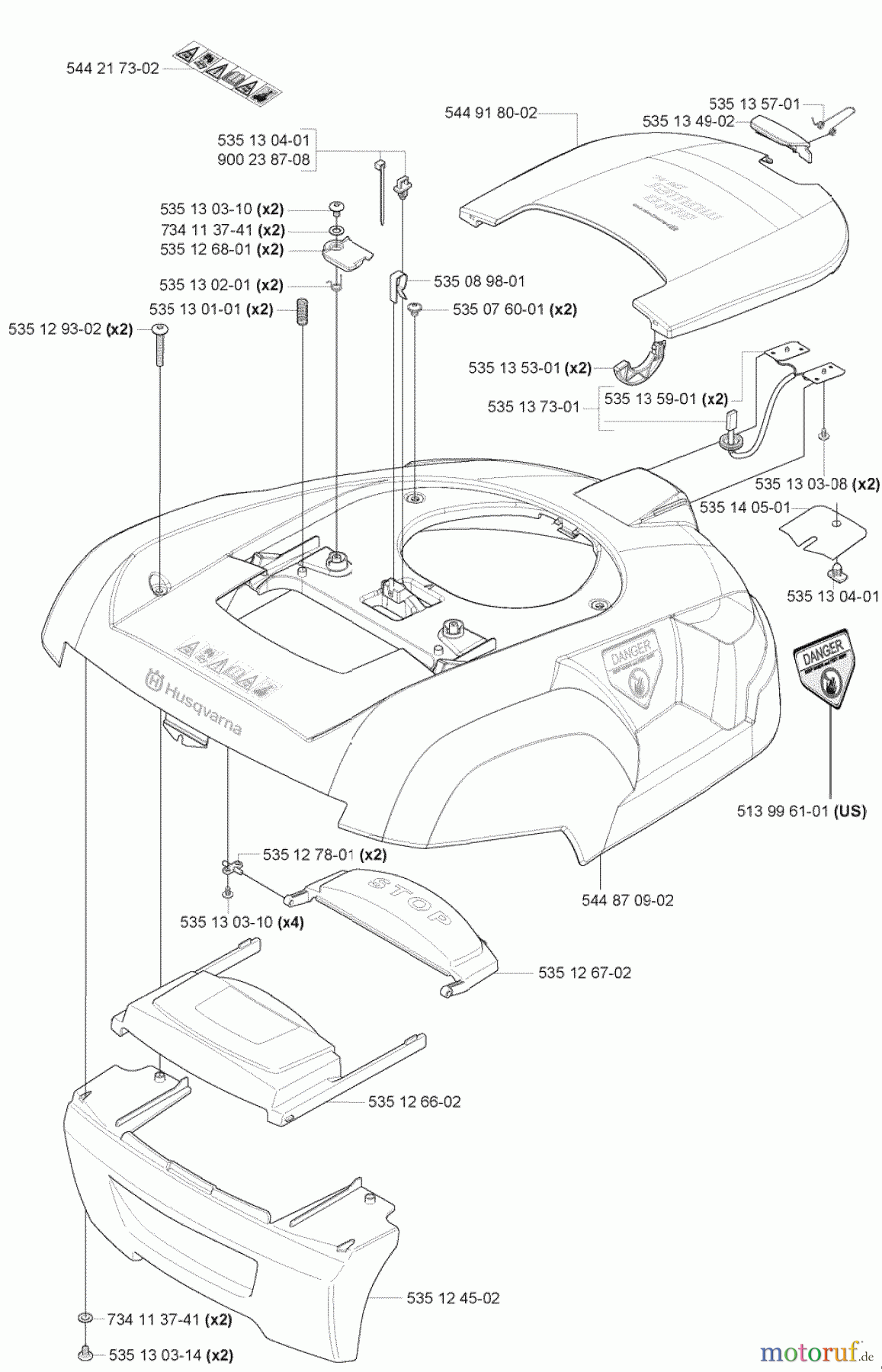  Husqvarna Automower, Mähroboter 220 AC - Husqvarna Auto Mower (2007-05 to 2008-01) Shell / Body / Cover