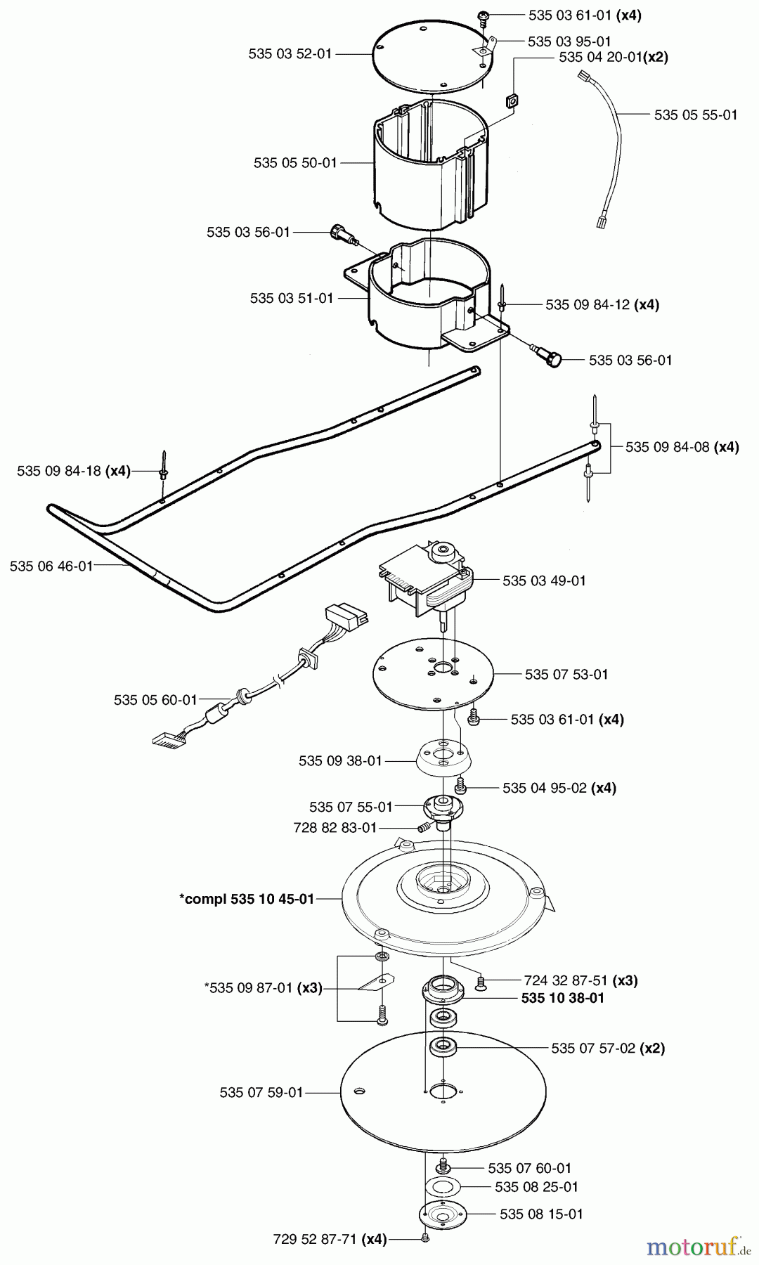  Husqvarna Automower, Mähroboter Husqvarna Auto Mower (2002-02 to 2002-12) Motor / Frame / Housing / Cutting Disc