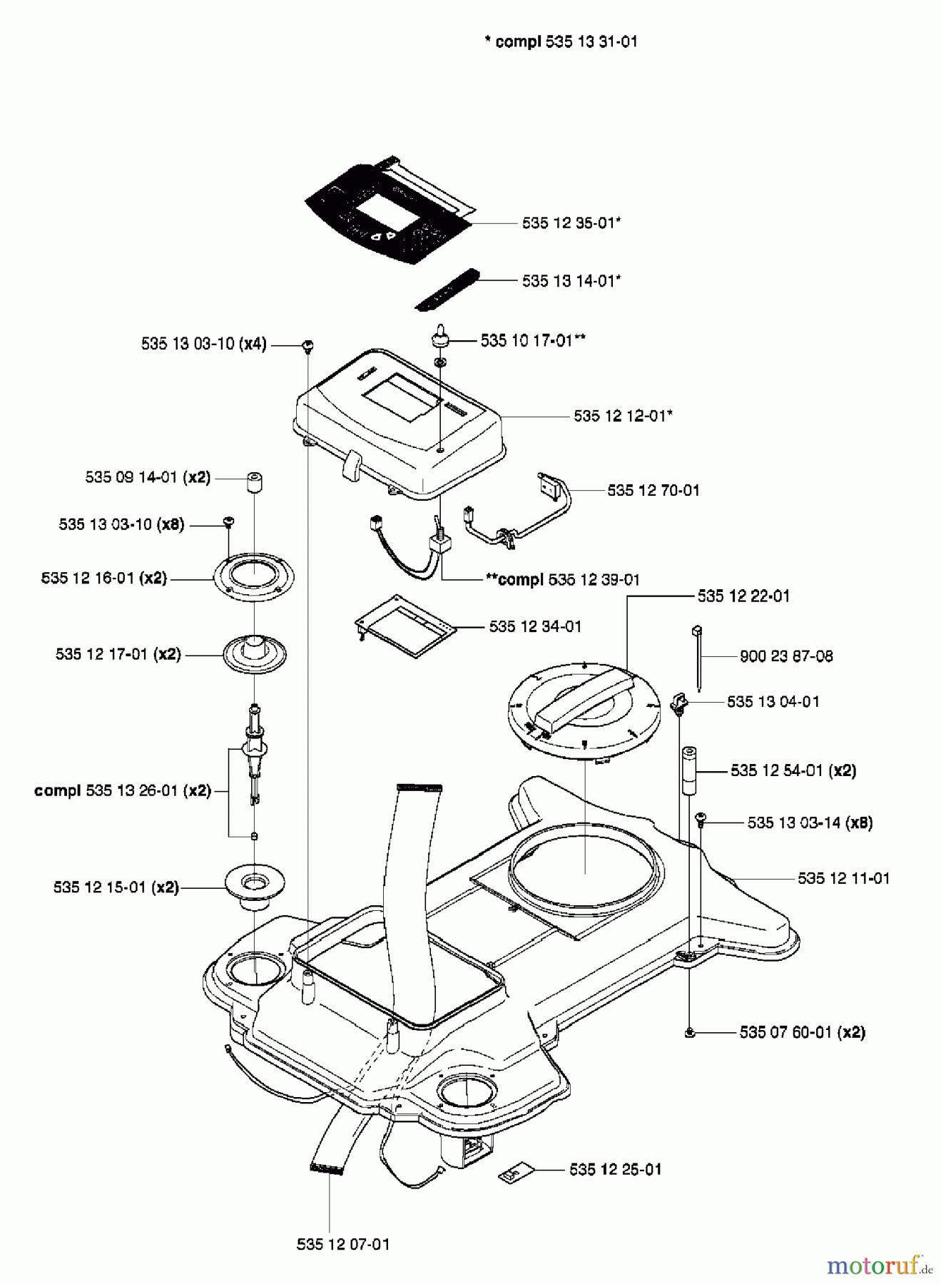  Husqvarna Automower, Mähroboter Husqvarna Auto Mower (Generation 2) (2003-08 to 2005-12) Upper Chassis/Control Panel