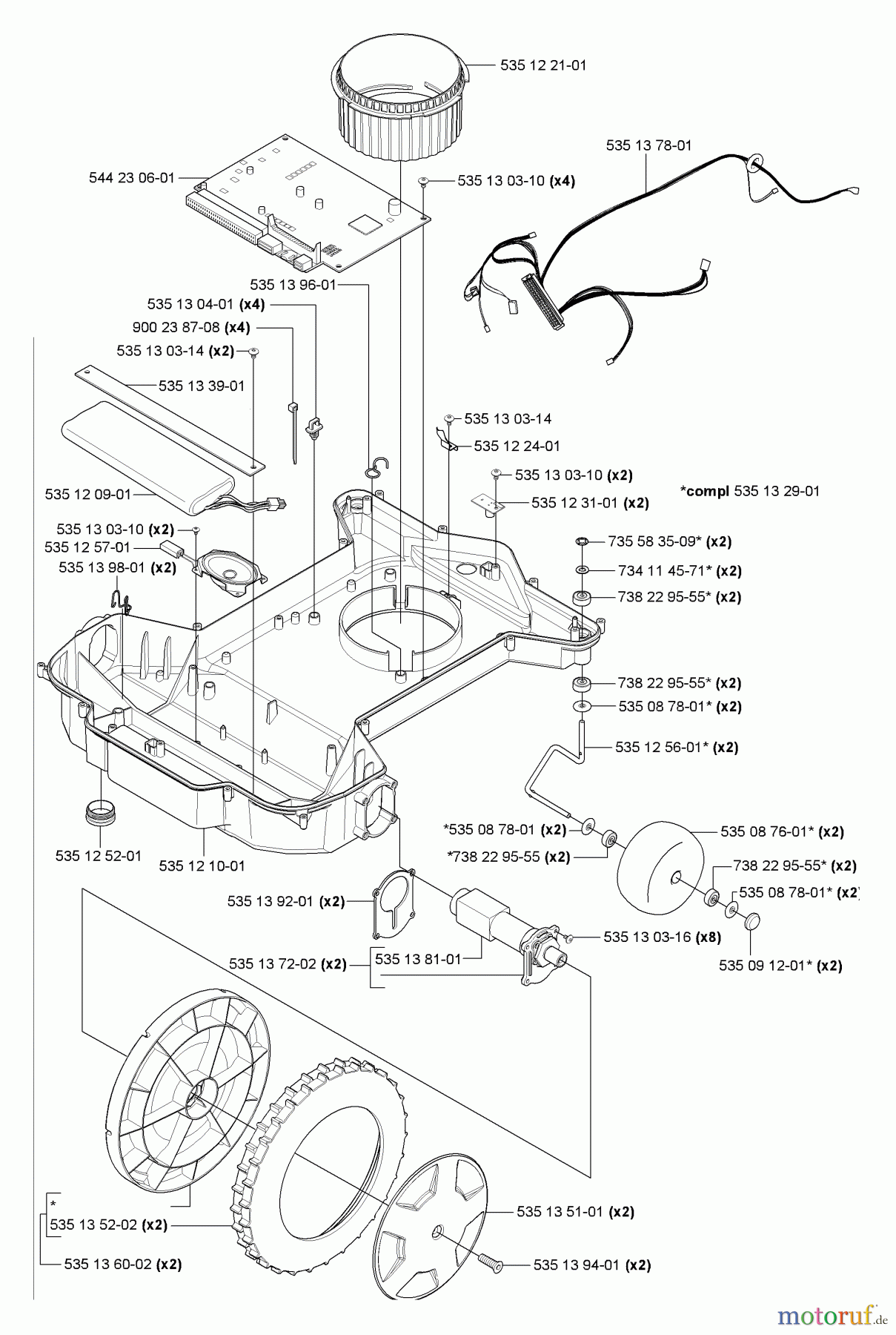  Husqvarna Automower, Mähroboter Husqvarna Auto Mower (Generation 2) (2006-01 to 2006-01) Lower Chassis / Wheels