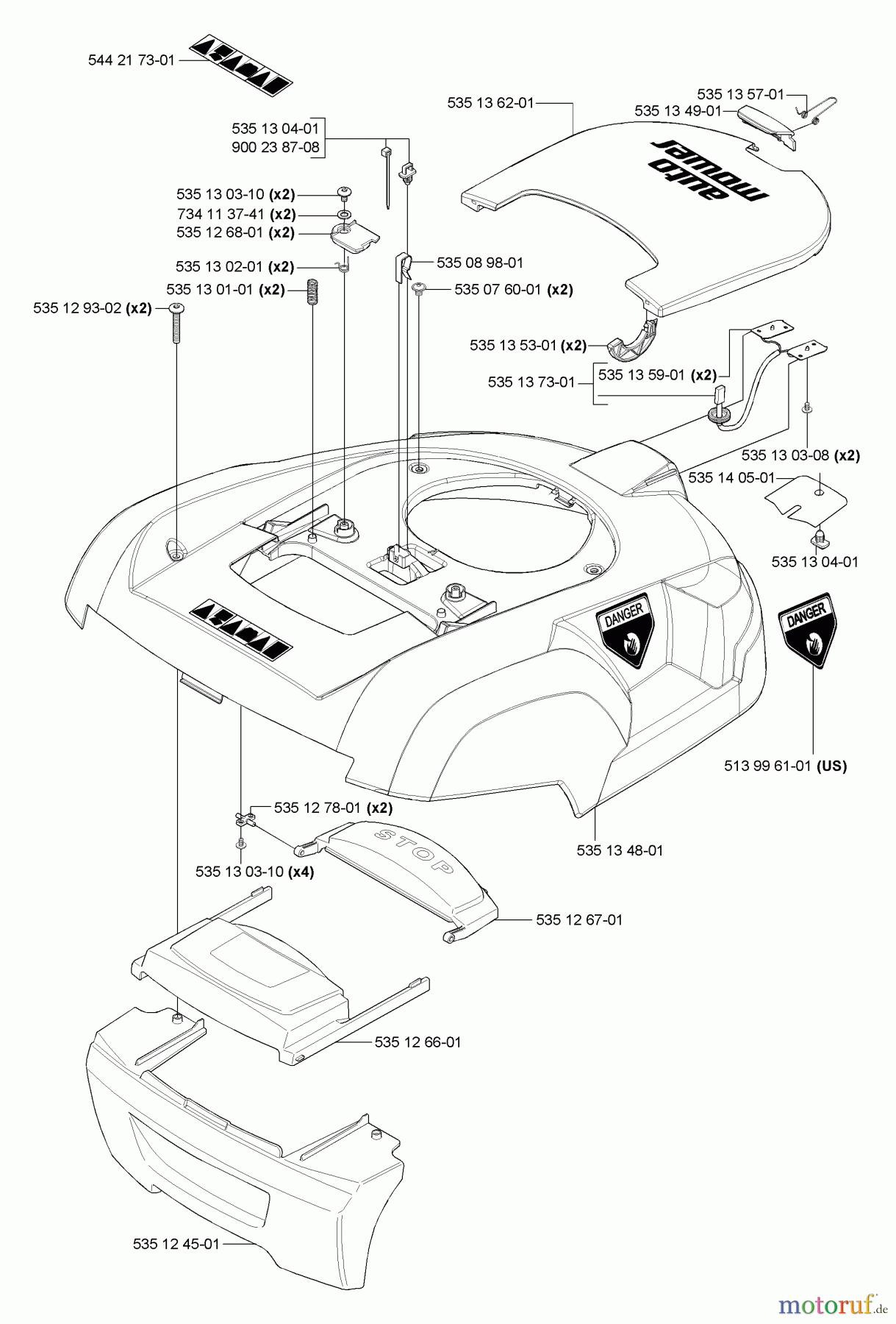  Husqvarna Automower, Mähroboter Husqvarna Auto Mower (Generation 2) (2006-06 & After) Body Assy.