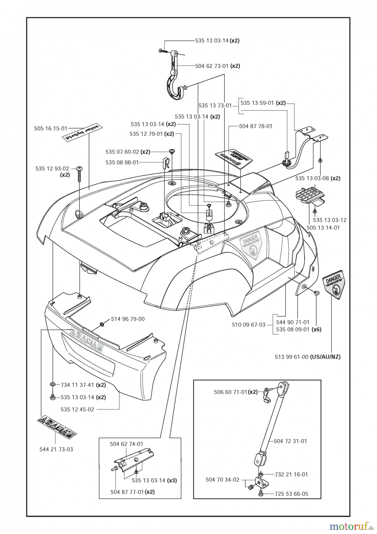  Husqvarna Automower, Mähroboter Husqvarna Solar Auto Mower Hybrid (2009-11 & After) Cover