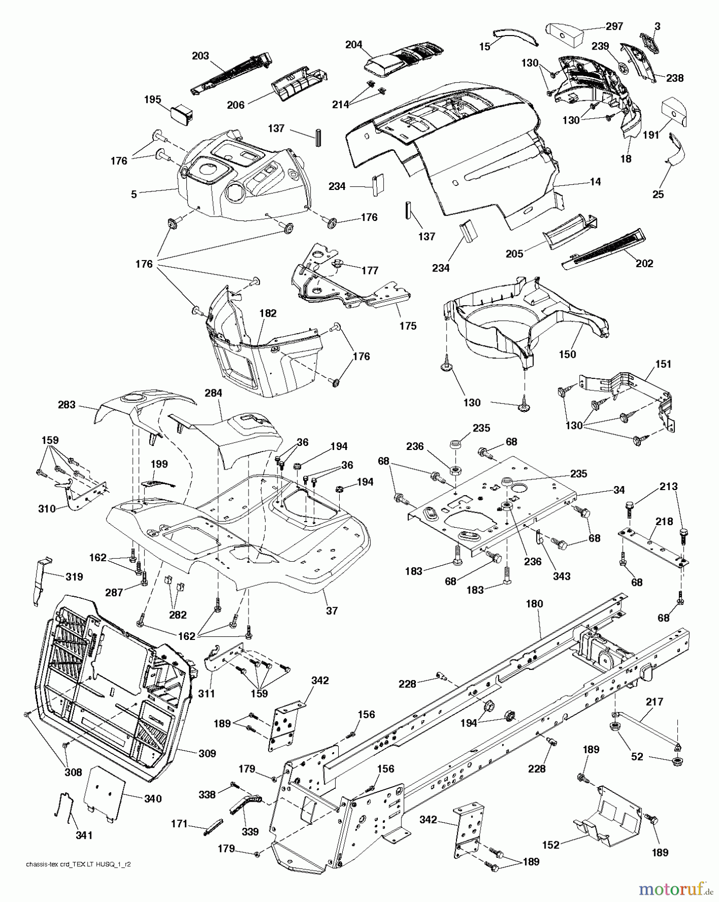  Husqvarna Rasen und Garten Traktoren CT 153 (96051001501) - Husqvarna Lawn Tractor (2011-03 & After) CHASSIS ENCLOSURES