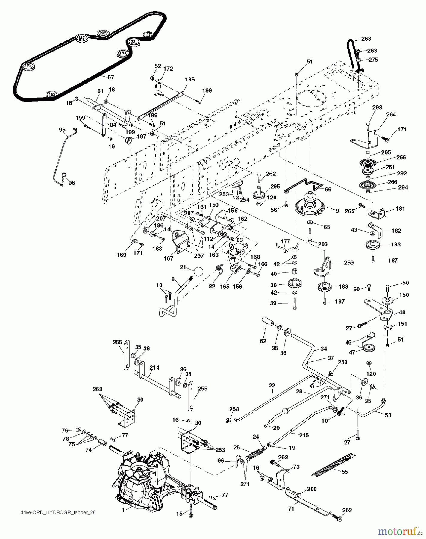  Husqvarna Rasen und Garten Traktoren CTH 141 (96061032103) - Husqvarna Lawn Tractor (2013-08) DRIVE