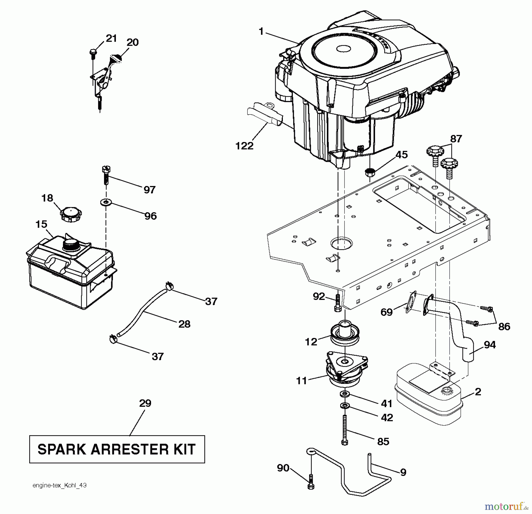  Husqvarna Rasen und Garten Traktoren CTH 174 (96051002701) - Husqvarna Lawn Tractor (2012-05 & After) ENGINE