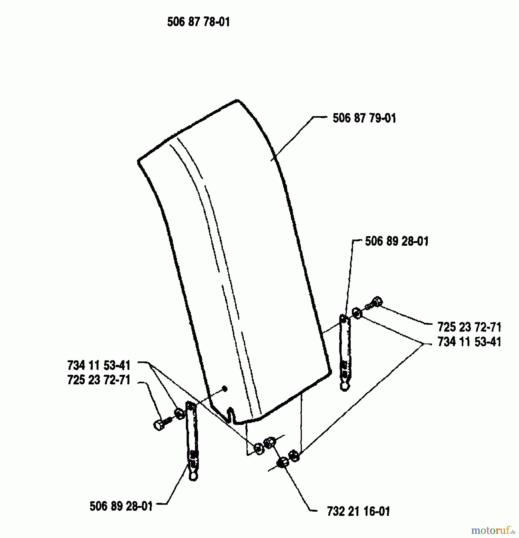  Husqvarna Zubehör, Rasenmäher / Mäher GC 970 - Husqvarna Grass Catcher (1991-12 & After) Chute Assembly Complete