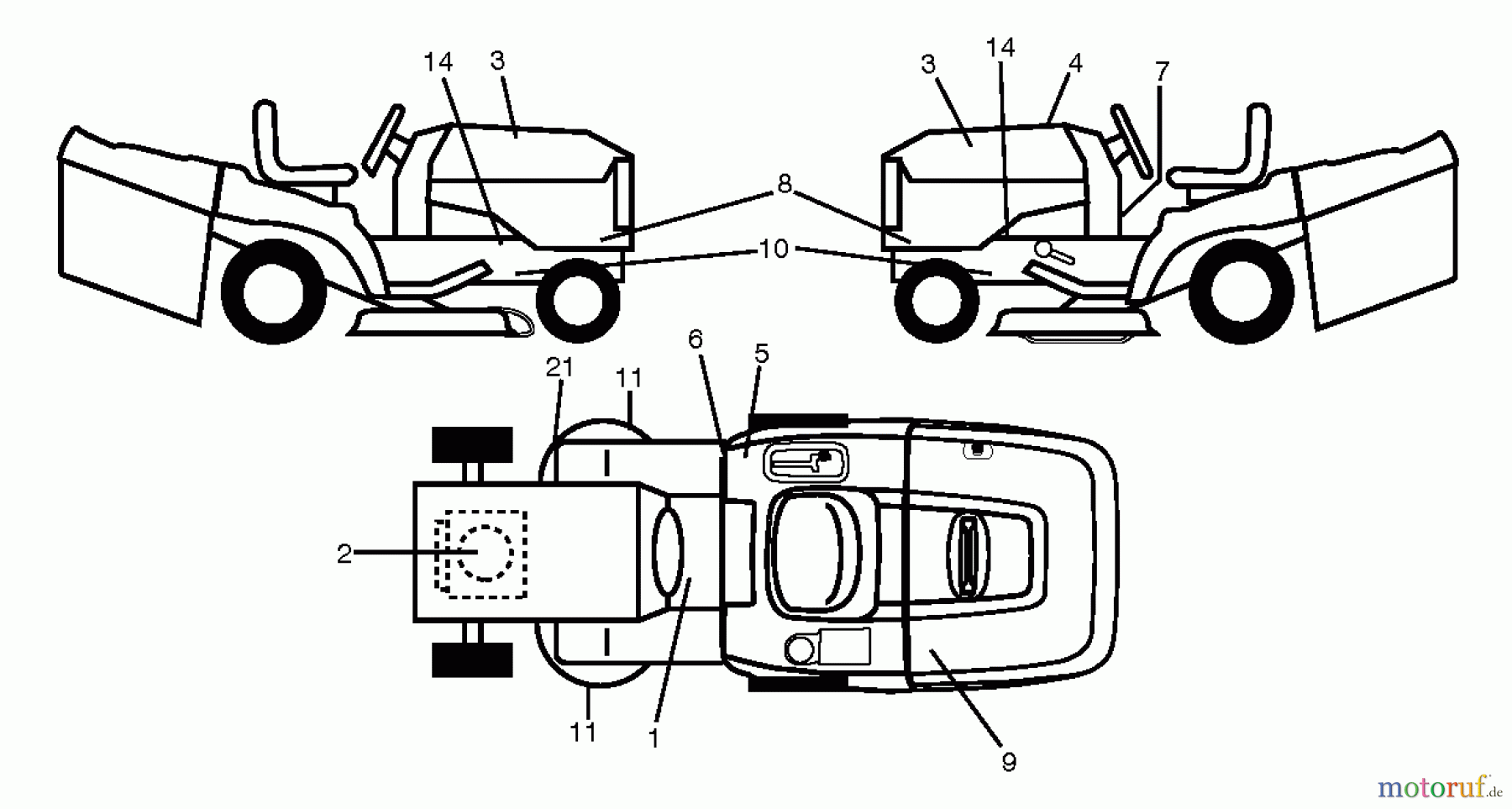  Husqvarna Rasen und Garten Traktoren CTH 224T (96051003501) - Husqvarna Lawn Tractor (2012-03 & After) DECALS