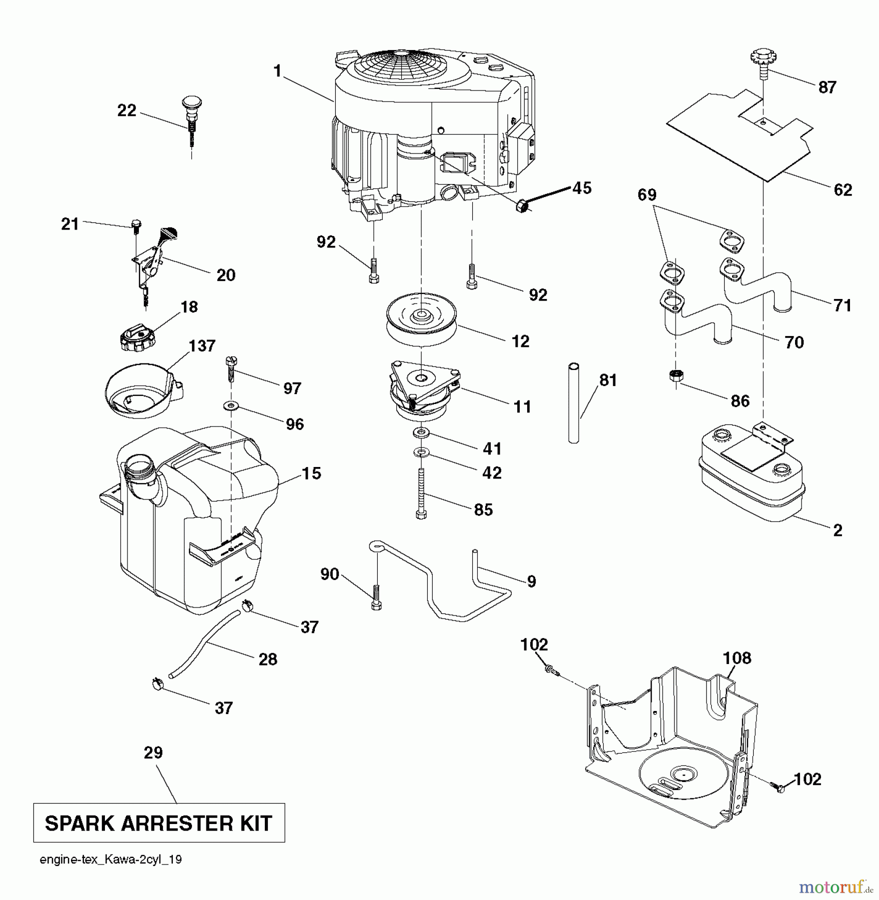  Husqvarna Rasen und Garten Traktoren CTH 184T (96051003400) - Husqvarna Lawn Tractor (2012-01 & After) ENGINE