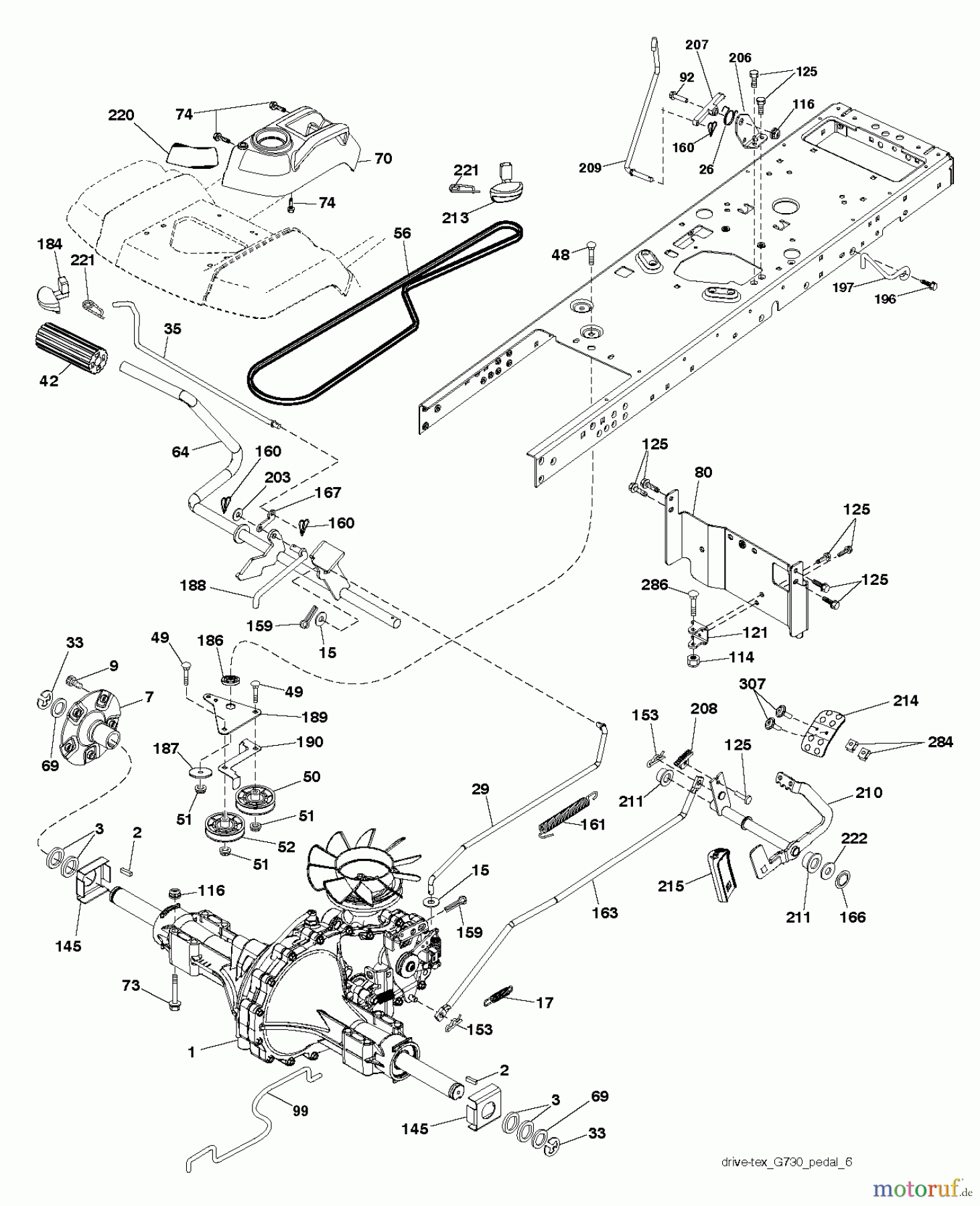  Husqvarna Rasen und Garten Traktoren GT 52XLS (96043016000) - Husqvarna Garden Tractor (2012-11 & After) DRIVE