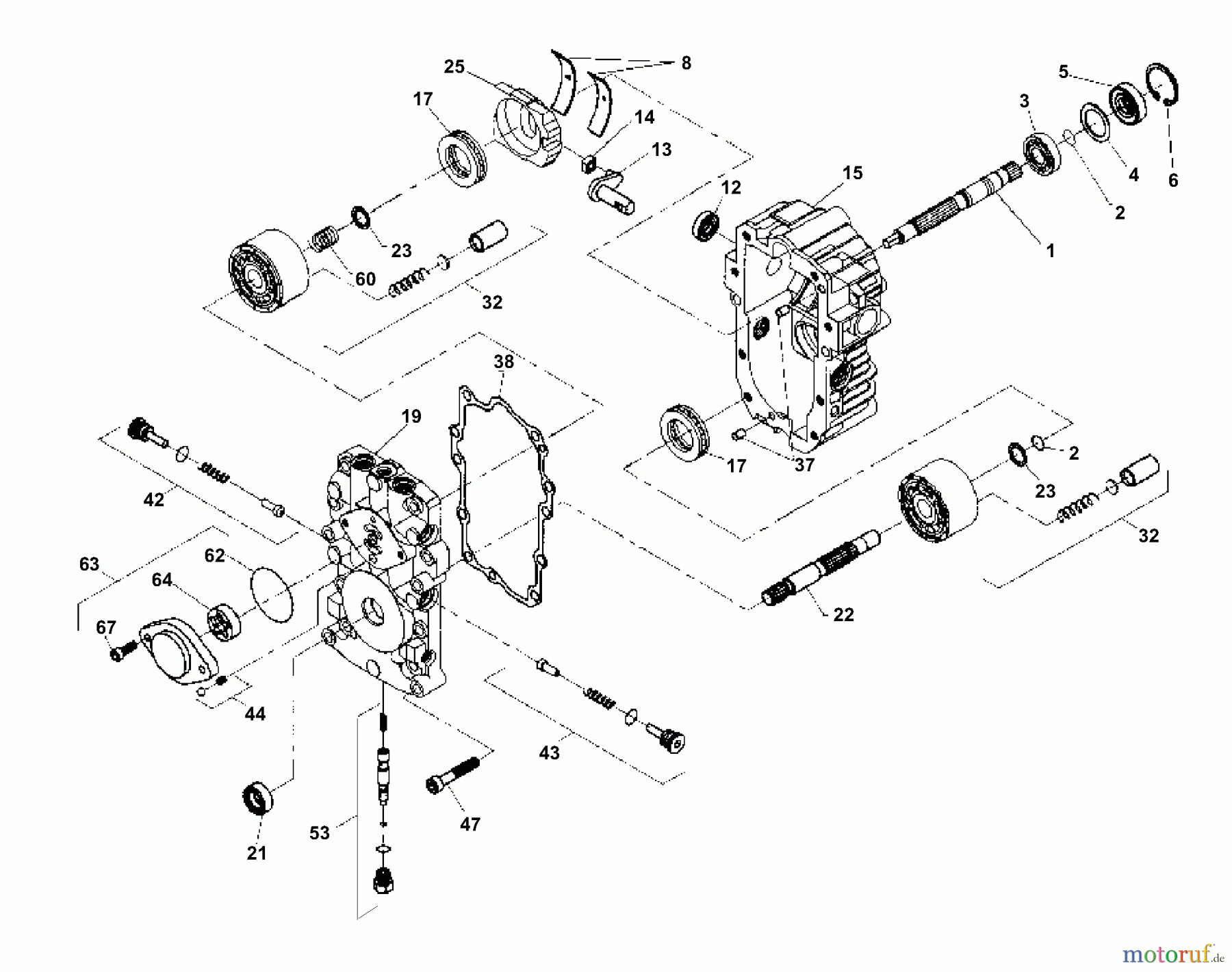  Husqvarna Rasen und Garten Traktoren GTH 200 (954001122A) - Husqvarna Garden Tractor (1994-07 & After) Transaxle Pump - - Model Number BDU-10L-118