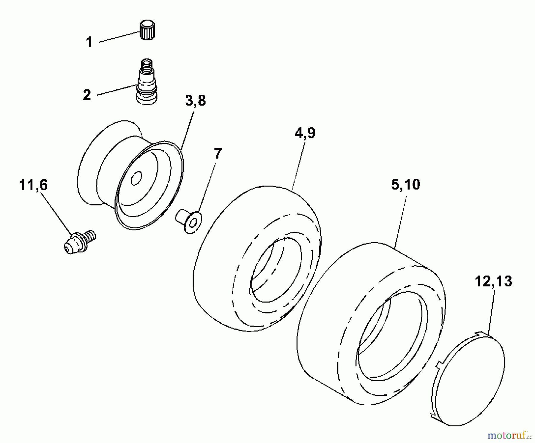  Husqvarna Rasen und Garten Traktoren GTH 200 (954001992) (954001122VA) - Husqvarna Garden Tractor (1995-03 & After) Wheels & Tires