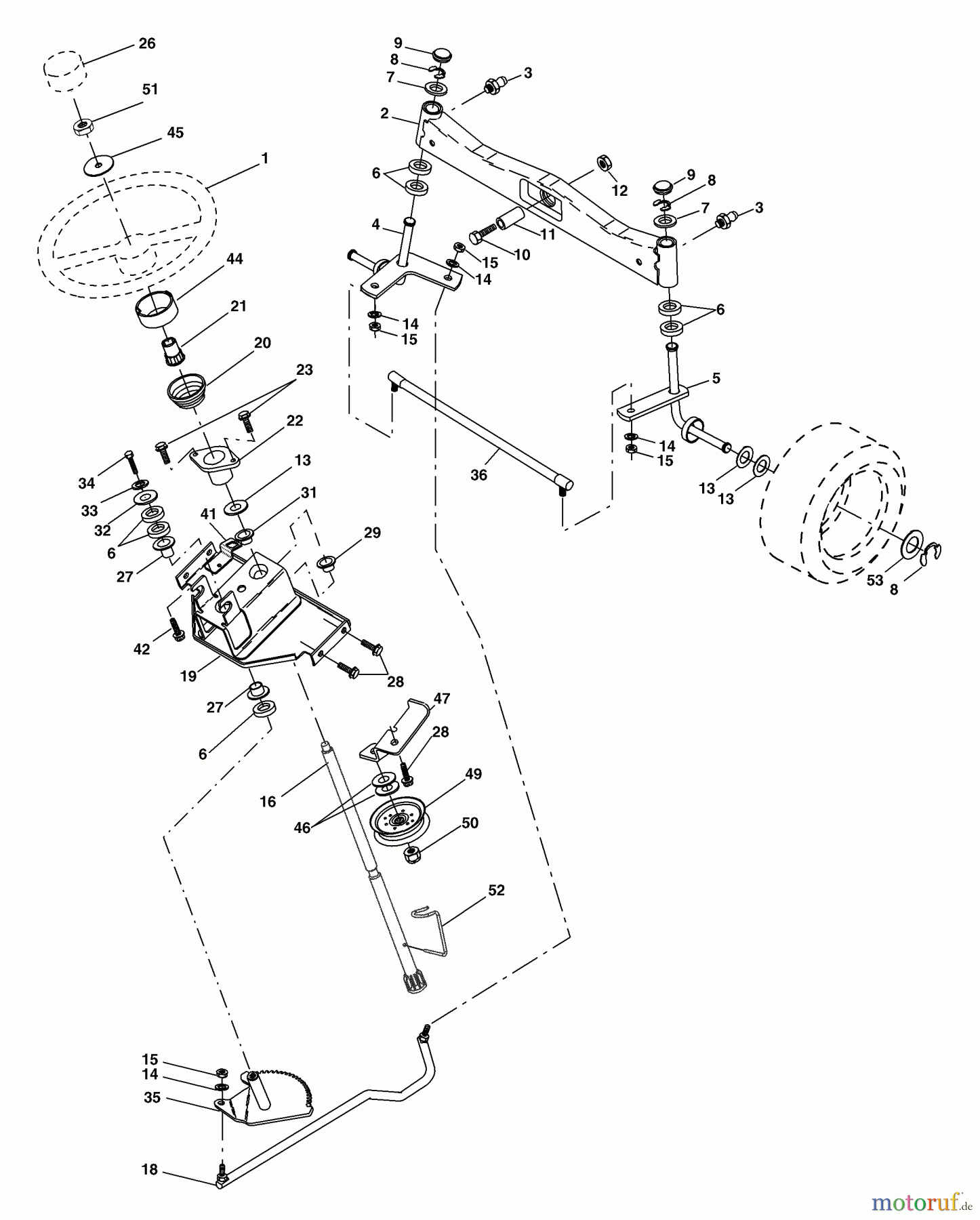  Husqvarna Rasen und Garten Traktoren GTH 2548 A (954572004) - Husqvarna Garden Tractor (2004-05 & After) Steering Assembly