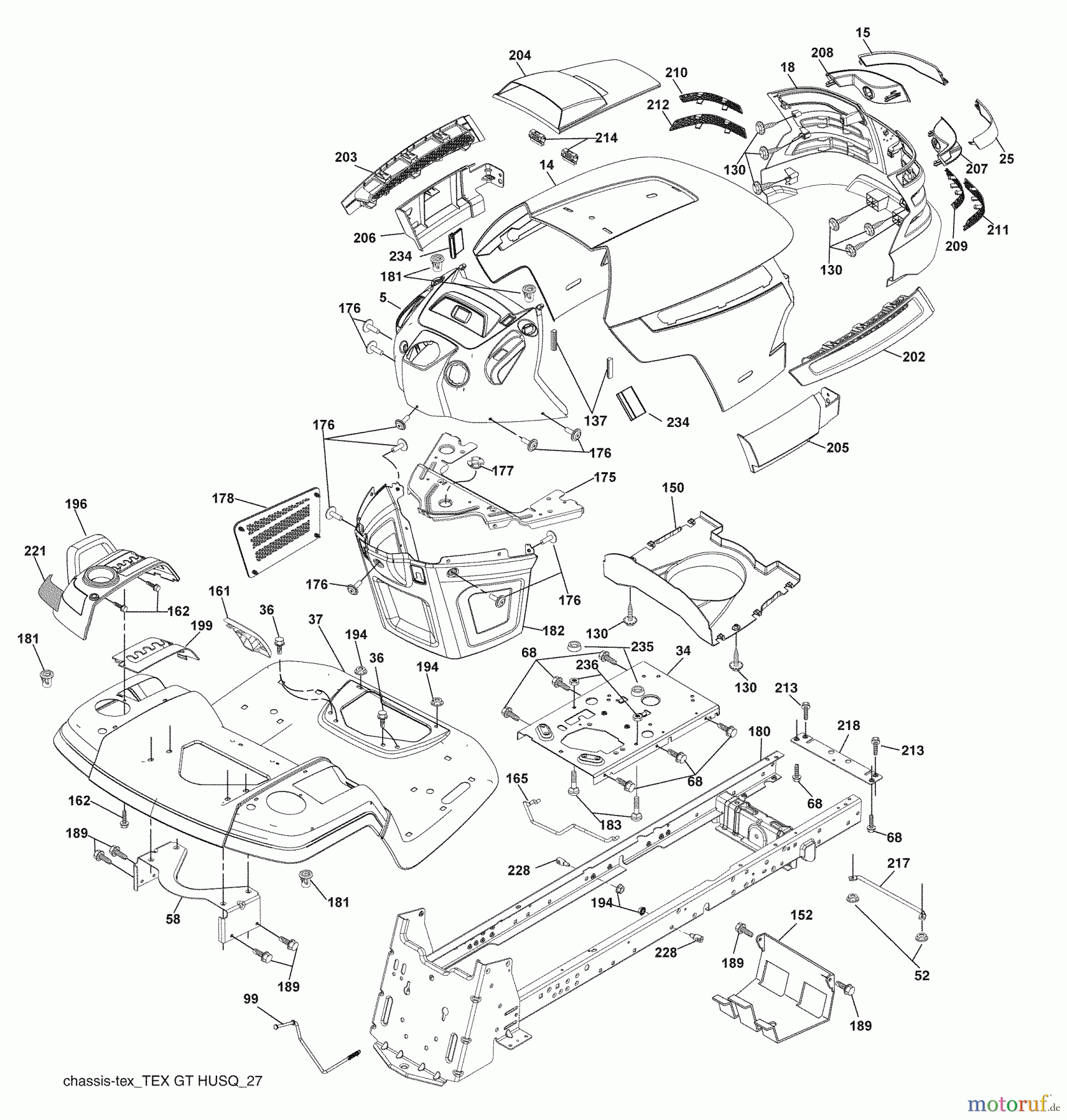  Husqvarna Rasen und Garten Traktoren GTH 2648 (96043003001) - Husqvarna Garden Tractor (2008-01 & After) Chassis