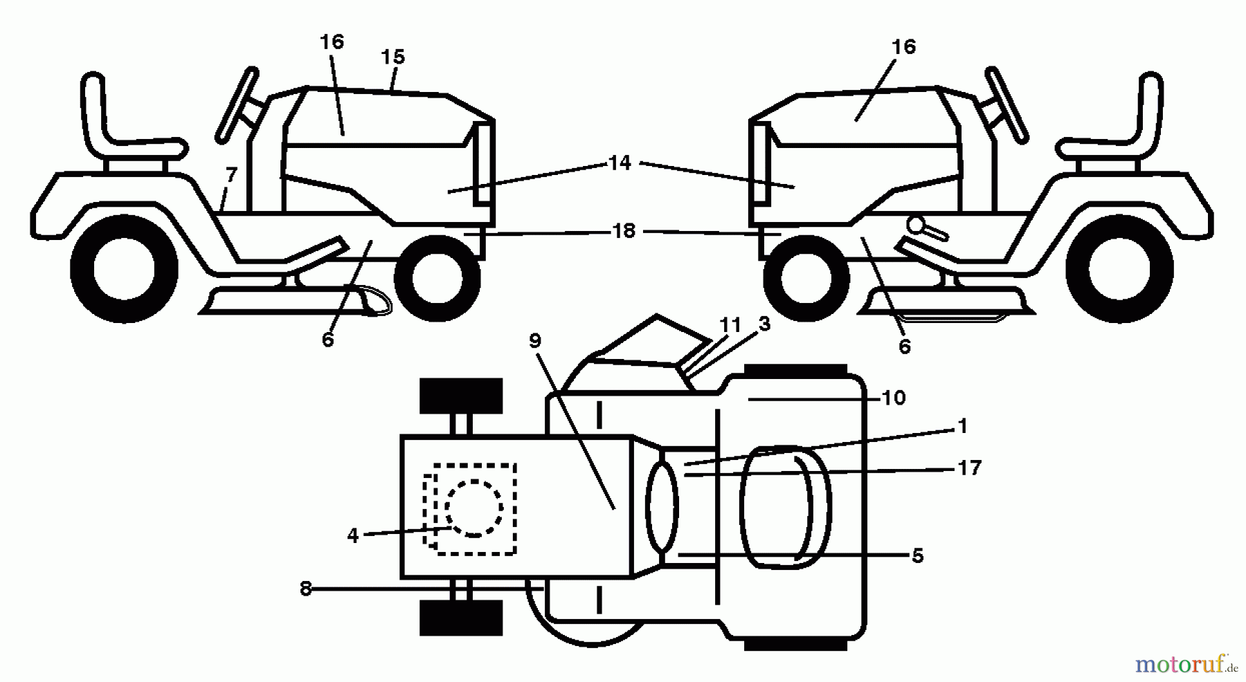  Husqvarna Rasen und Garten Traktoren GTH 264T (96041025100) - Husqvarna Garden Tractor (2012-01 & After) DECALS