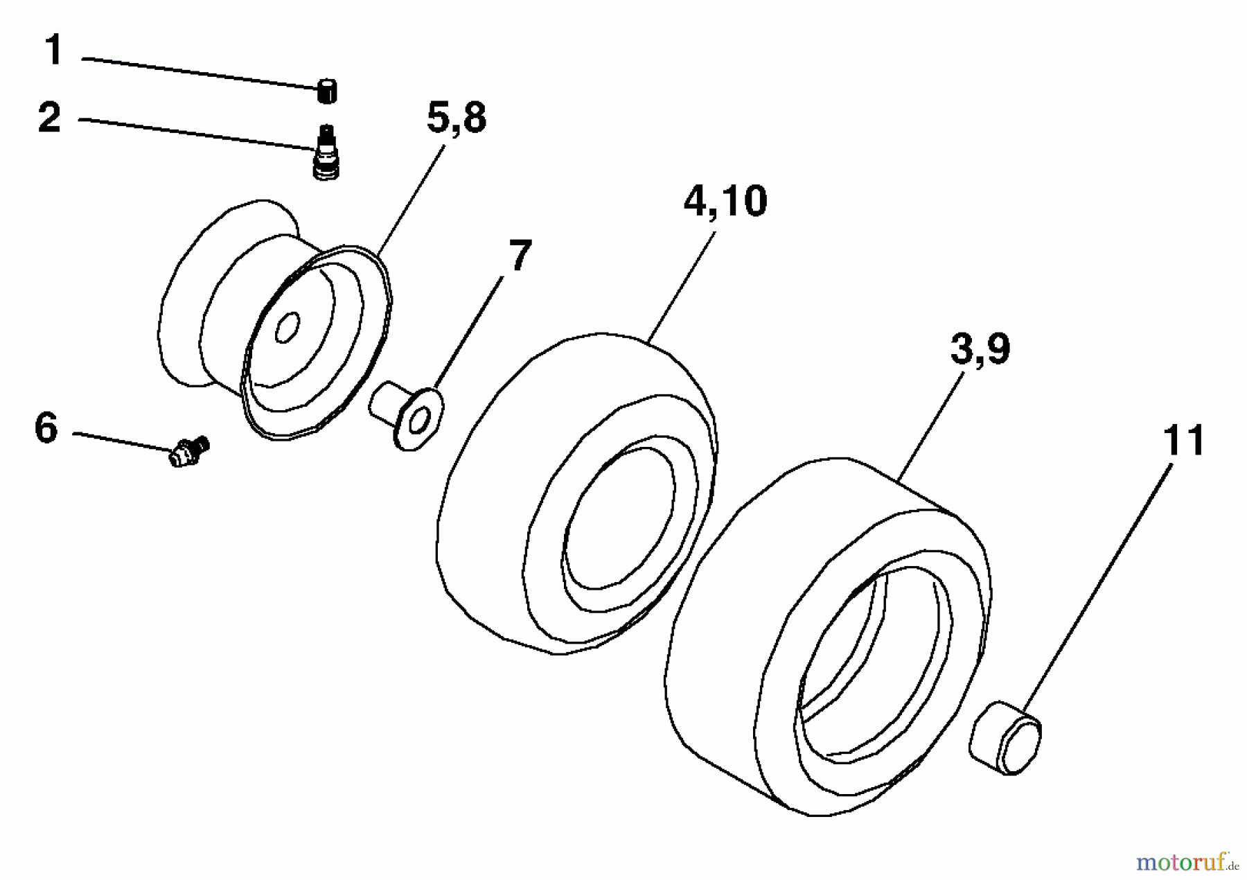  Husqvarna Rasen und Garten Traktoren GTVH 200 (954140016B) - Husqvarna Garden Tractor (1999-03 & After) Wheels & Tires