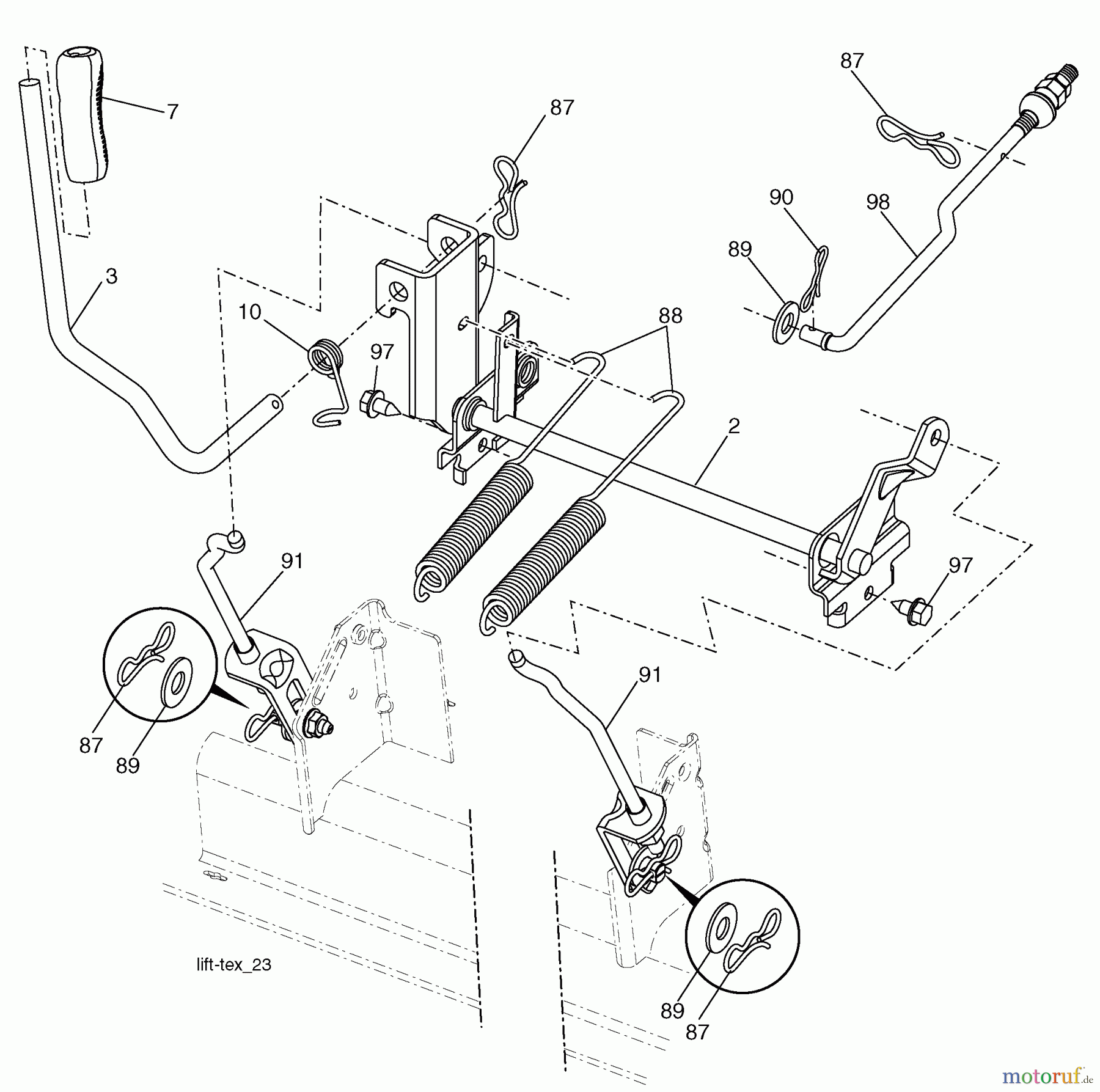  Husqvarna Rasen und Garten Traktoren LGTH 2454 (289580) - Husqvarna Lawn Tractor (2010-03 & After) Mower Lift