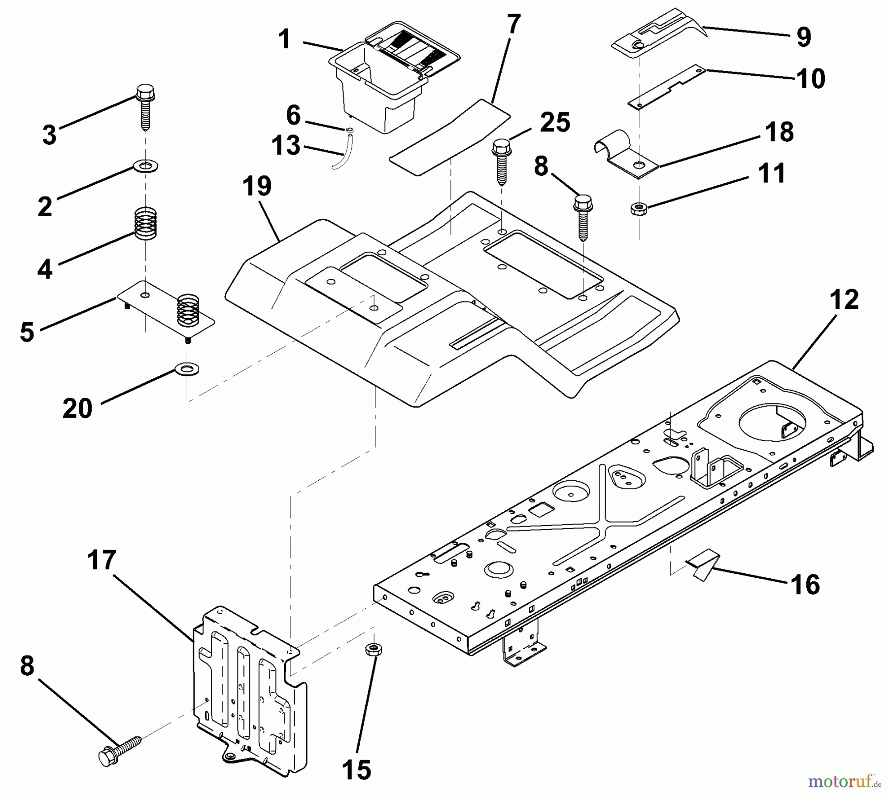  Husqvarna Rasen und Garten Traktoren LR 121 (954140001) (HCLR120A) - Husqvarna Lawn Tractor (1996-08 & After) Fender / Chassis