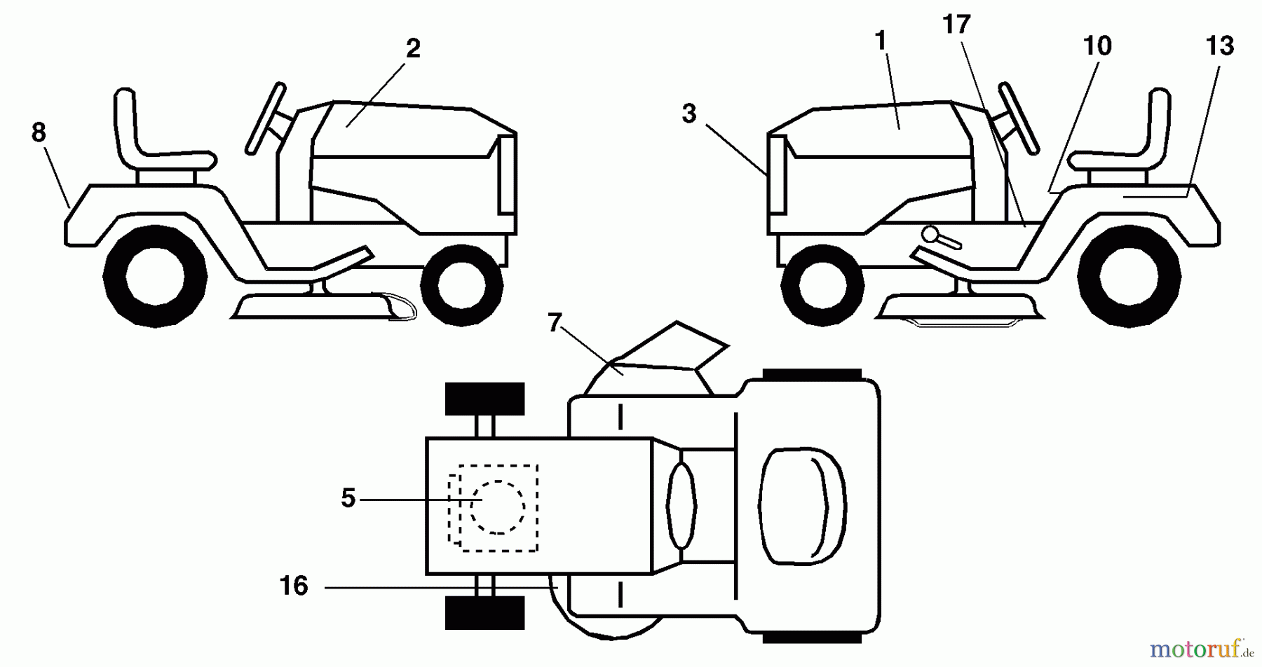  Husqvarna Rasen und Garten Traktoren LR 122 (954140014B) - Husqvarna Lawn Tractor (1999-03 & After) Decals