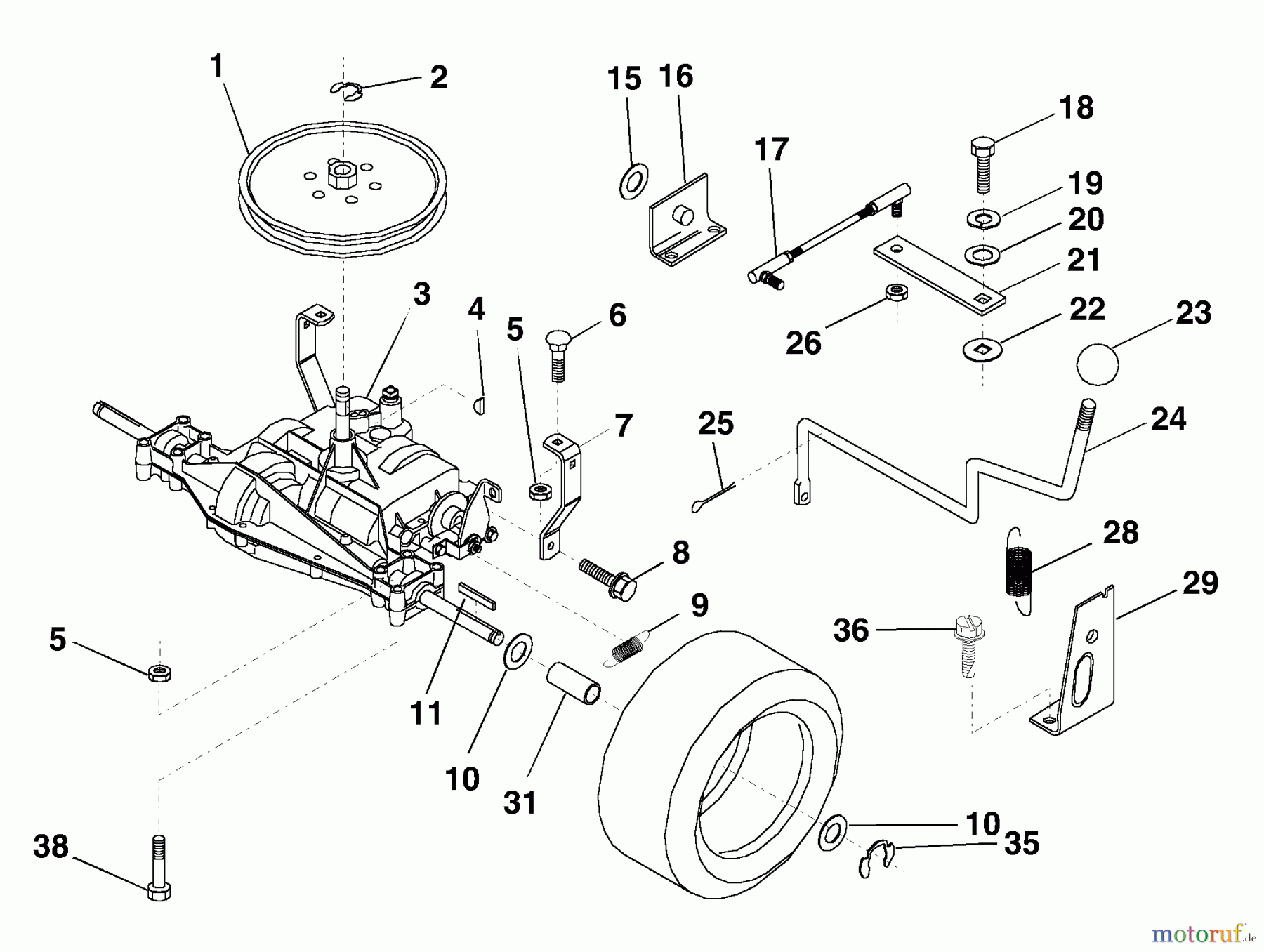  Husqvarna Rasen und Garten Traktoren LR 122 (954140014B) - Husqvarna Lawn Tractor (1999-03 & After) Transaxle