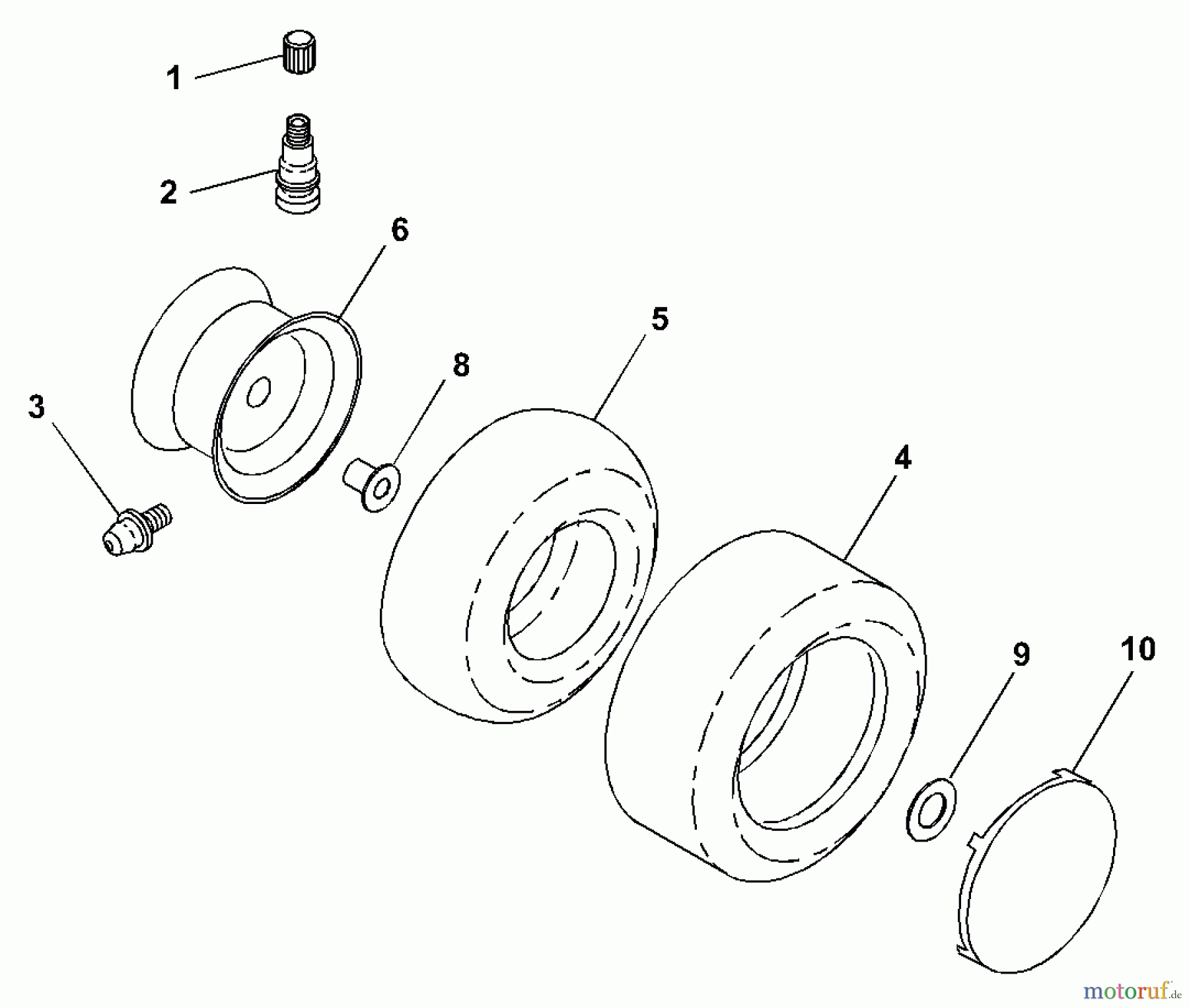  Husqvarna Rasen und Garten Traktoren LRH 125 (954001222D) - Husqvarna Lawn Tractor (1995-07 & After) Wheels & Tires