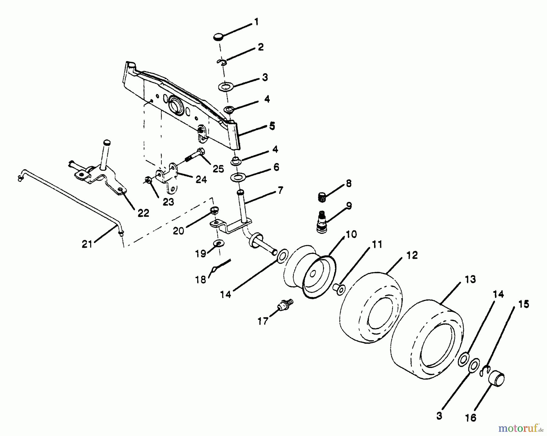  Husqvarna Rasen und Garten Traktoren LT 112 (954000191) (H1236A) - Husqvarna Lawn Tractor (1990-11 & After) Front Axle