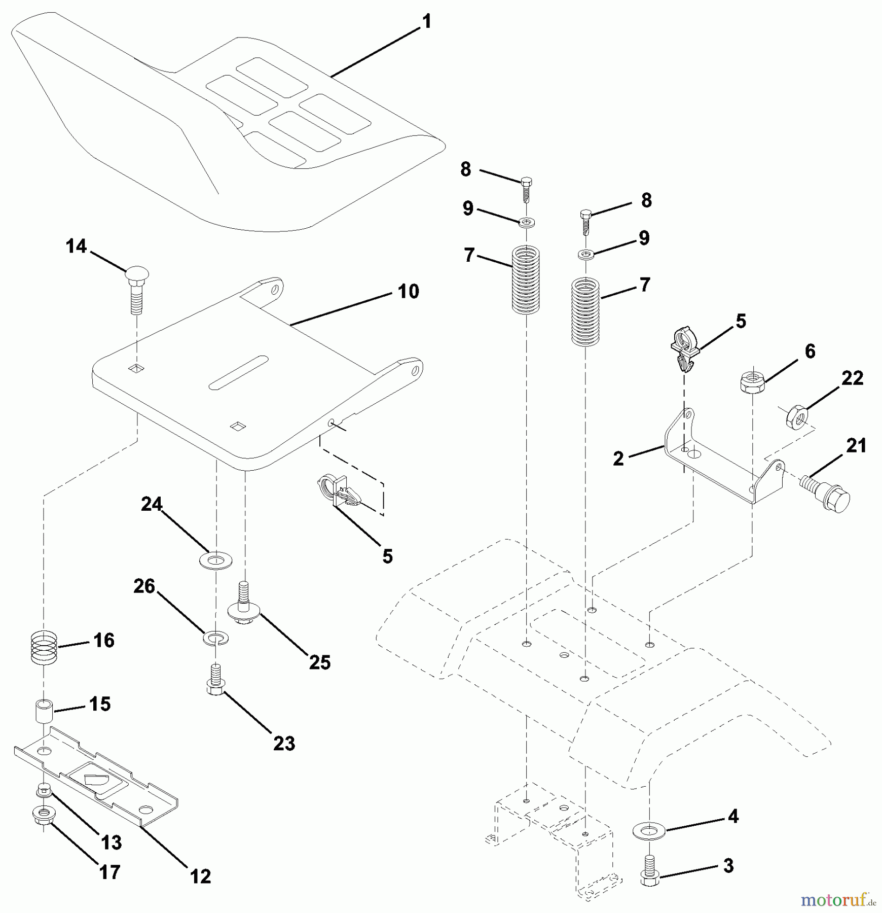  Husqvarna Rasen und Garten Traktoren LT 120 (954140002A) - Husqvarna Lawn Tractor (1996-12 & After) Seat Assembly