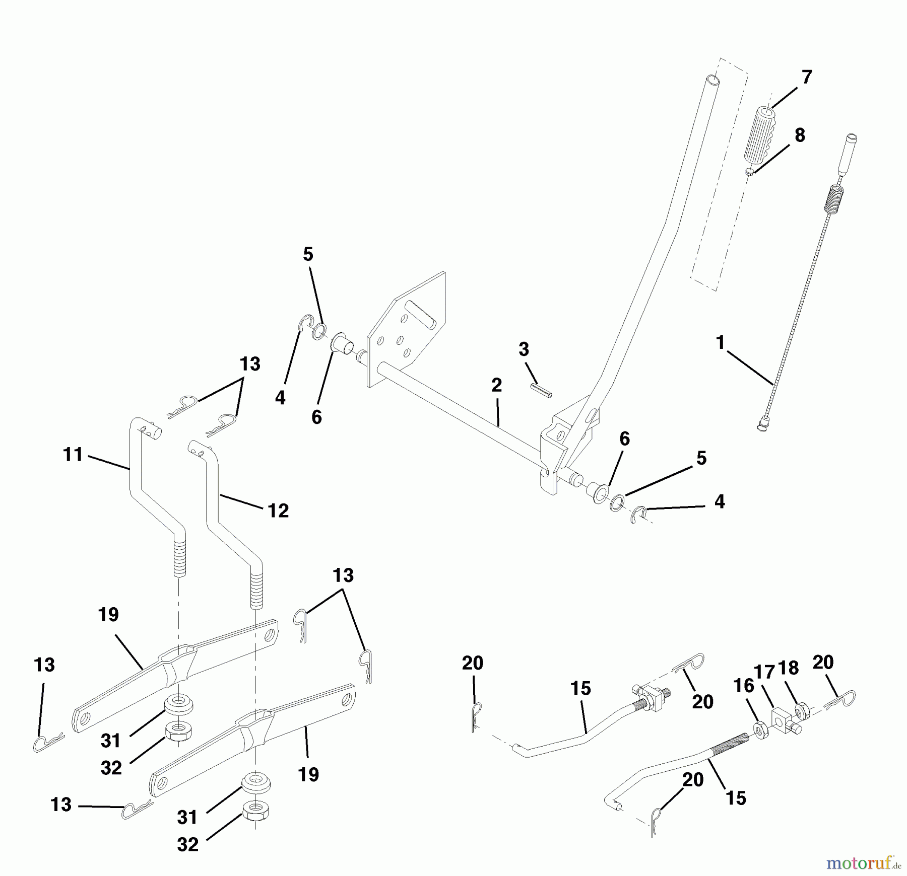  Husqvarna Rasen und Garten Traktoren LT 120 (954140002B) - Husqvarna Lawn Tractor (1997-12 & After) Mower Lift