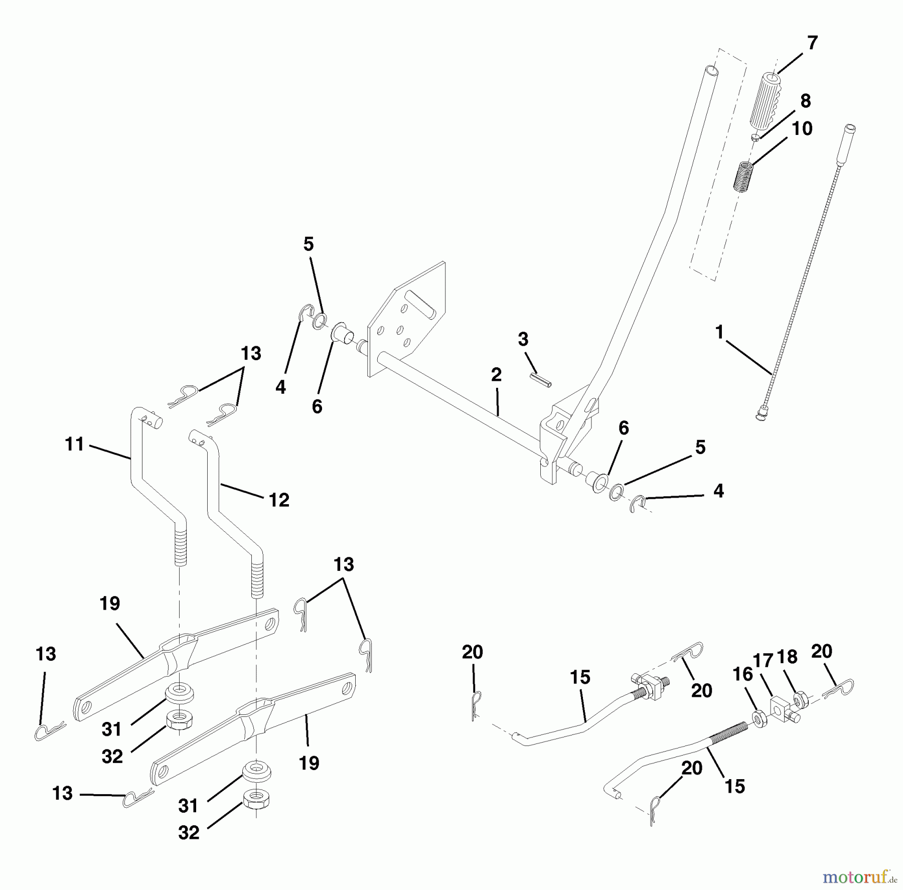  Husqvarna Rasen und Garten Traktoren LT 120 (954140047) (HCLT120A) - Husqvarna Lawn Tractor (1998-01 & After) Mower Lift