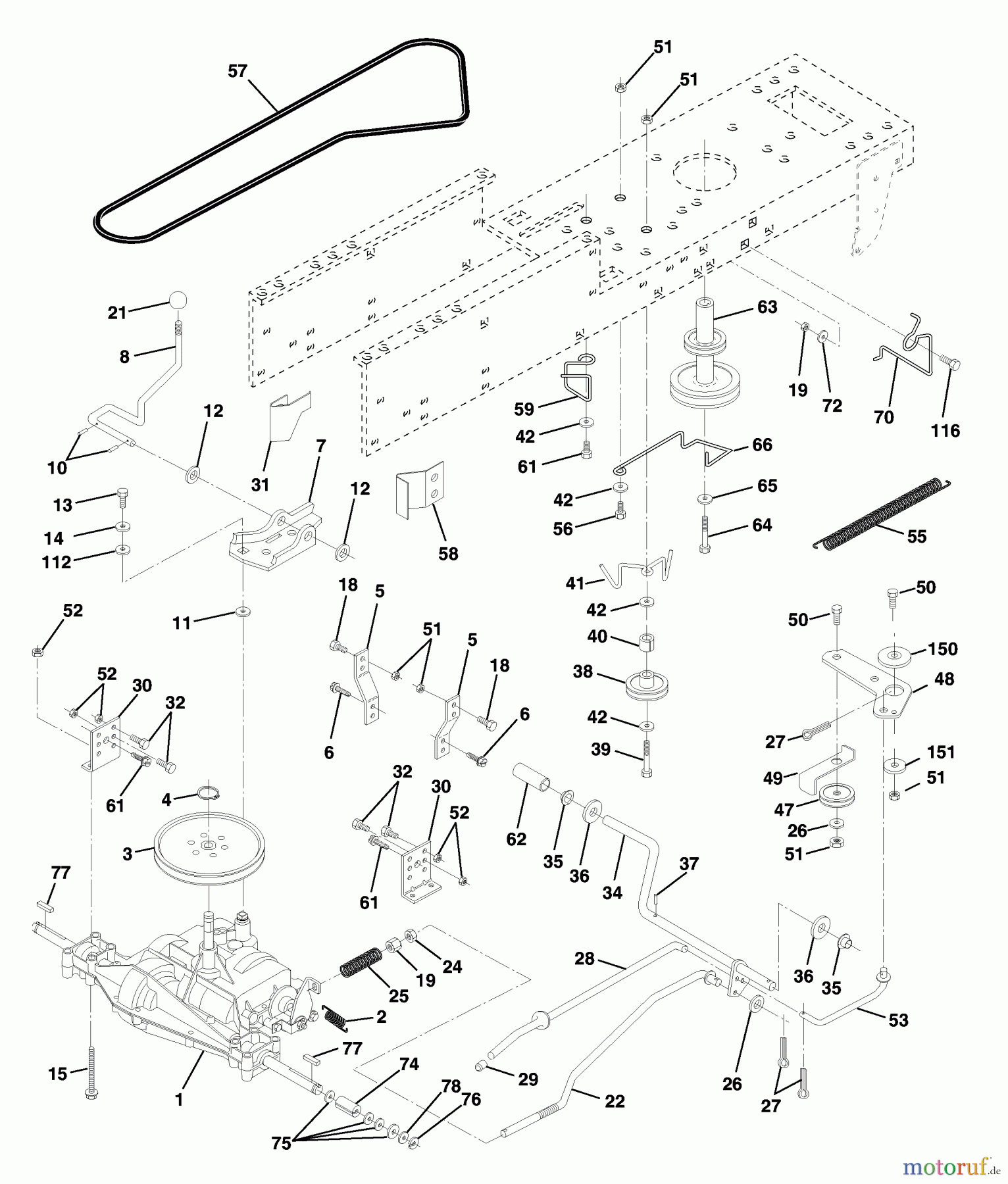  Husqvarna Rasen und Garten Traktoren LT 120 (954140047) (HCLT120B) - Husqvarna Lawn Tractor (1998-01 & After) Drive